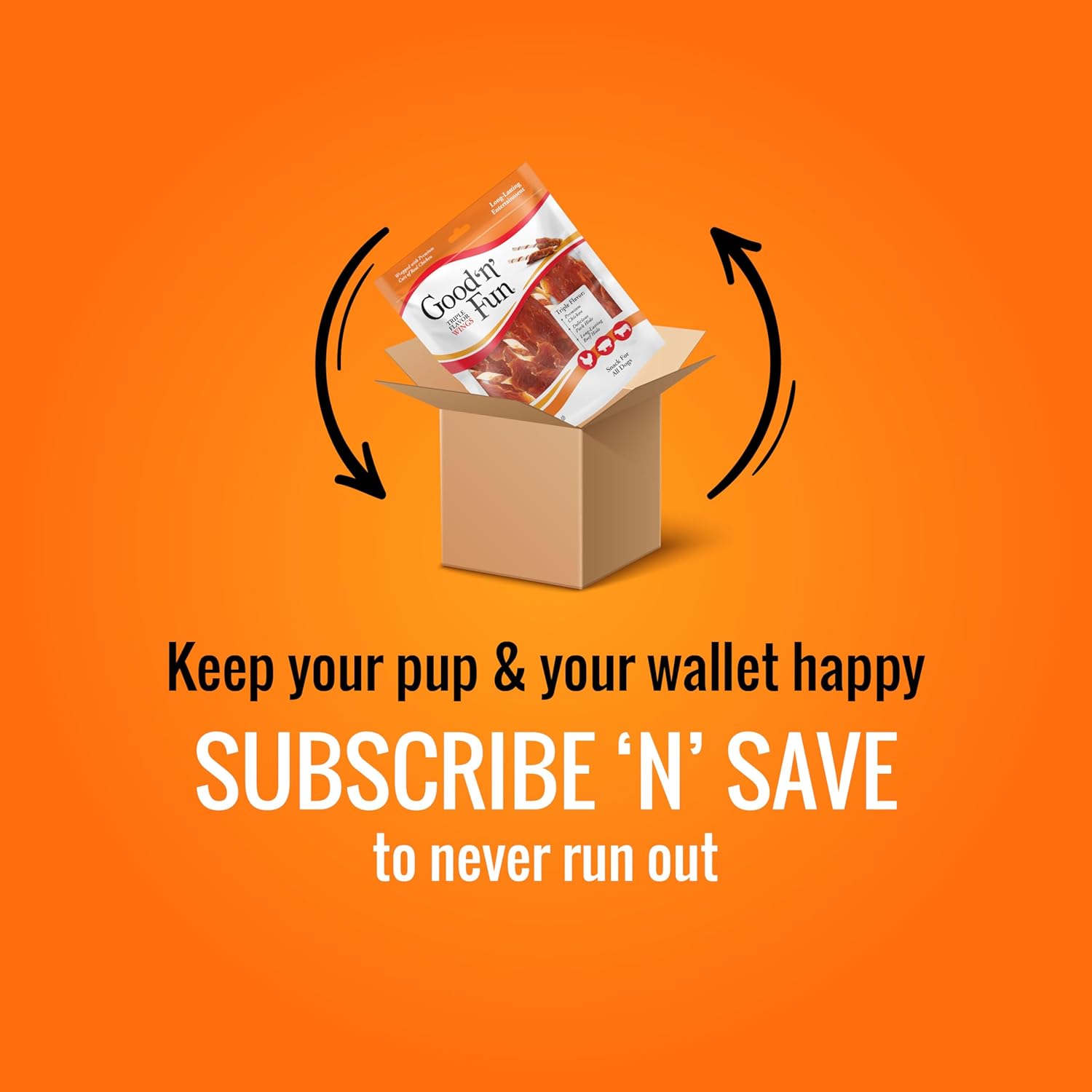 Good ‘n’ Fun Triple Flavor Wings Chews for All Dogs, Treat Your Dog to Long-Lasting Chews Made with Chicken, Pork Hide and Beef Hide, 12 Ounces