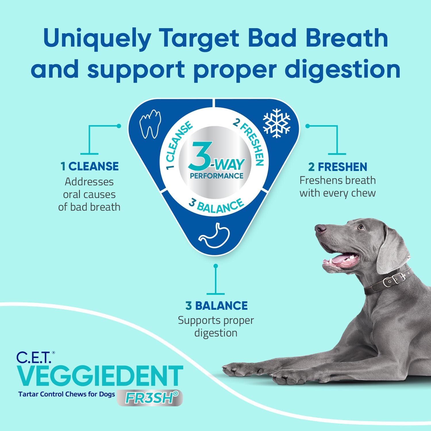 Virbac CET VEGGIEDENT FR3SH Tartar Control Chews for Dogs – Small