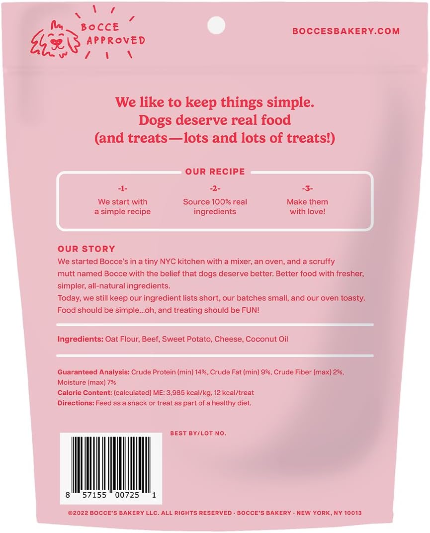 Bocce’s Bakery – Limited Edition Wheat-Free Dog Treats, Burgers & Fries Biscuits, 5 oz