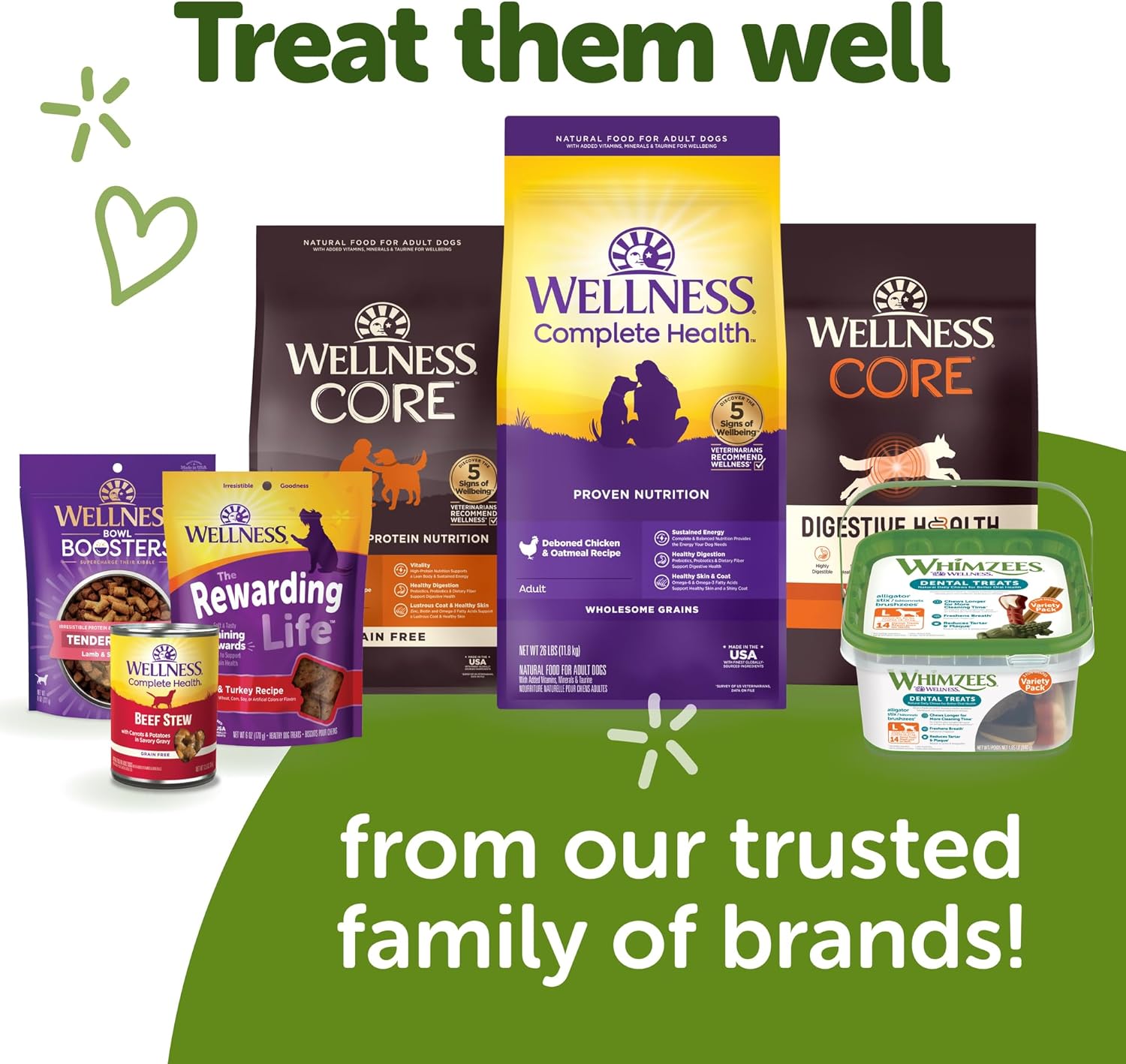 Wellness WHIMZEES Brushzees Dog Dental Treats, Natural Chews, Extra Small Size Stick, (48 Count)