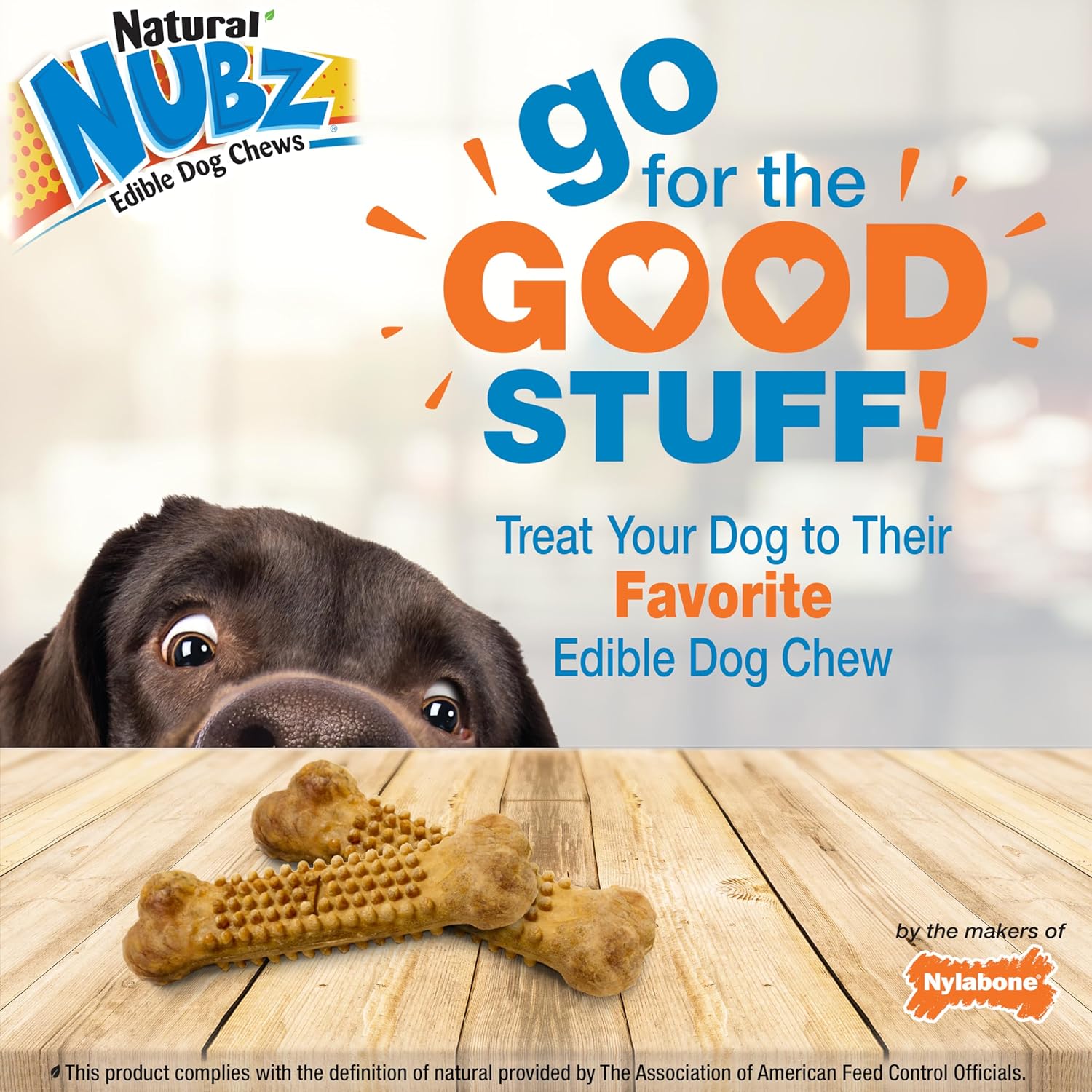 Nylabone Nubz Natural Edible Chew Treats for Dogs, Long Lasting Chews Made in USA, Chicken Flavor, Small – Up to 25 lbs. (36 Count)