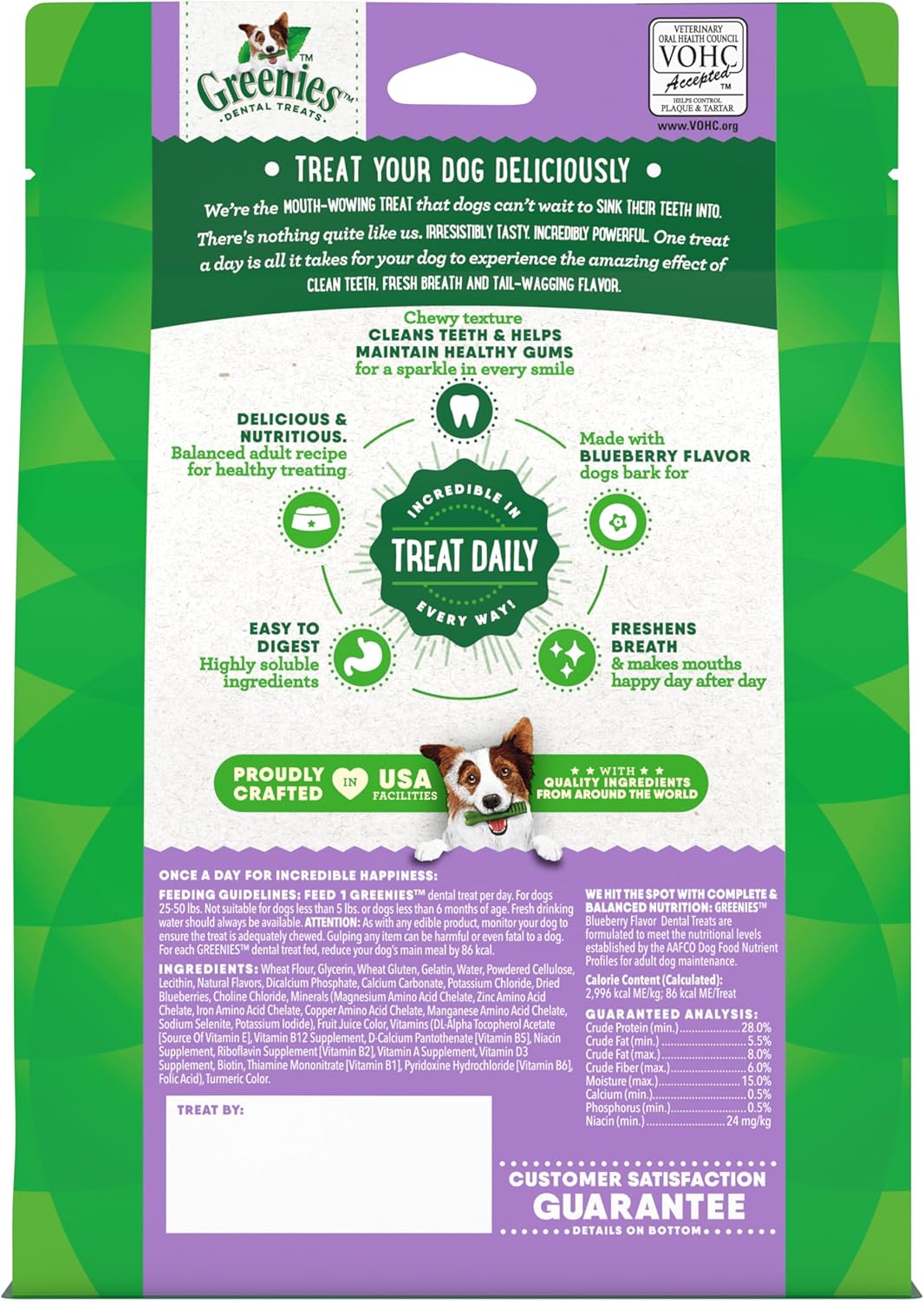 Greenies Large Natural Dental Care Dog Treats Blueberry Flavor, 12 oz. Pack (12 Treats)