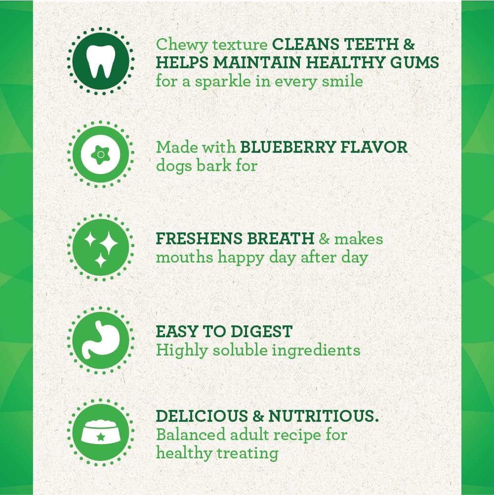 Greenies Large Natural Dental Care Dog Treats Blueberry Flavor, 12 oz. Pack (12 Treats)