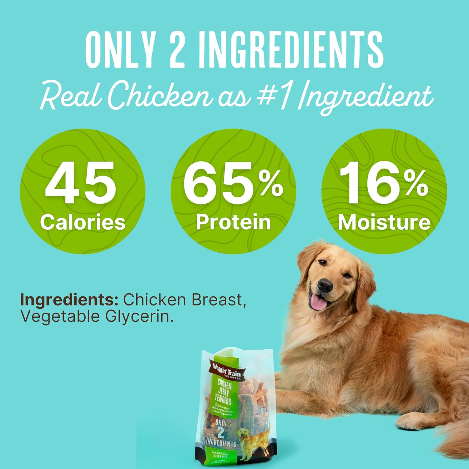 Waggin’ Train Limited Ingredient, Grain Free Dog Treat; Chicken Jerky Tenders – 18 oz. Pouch