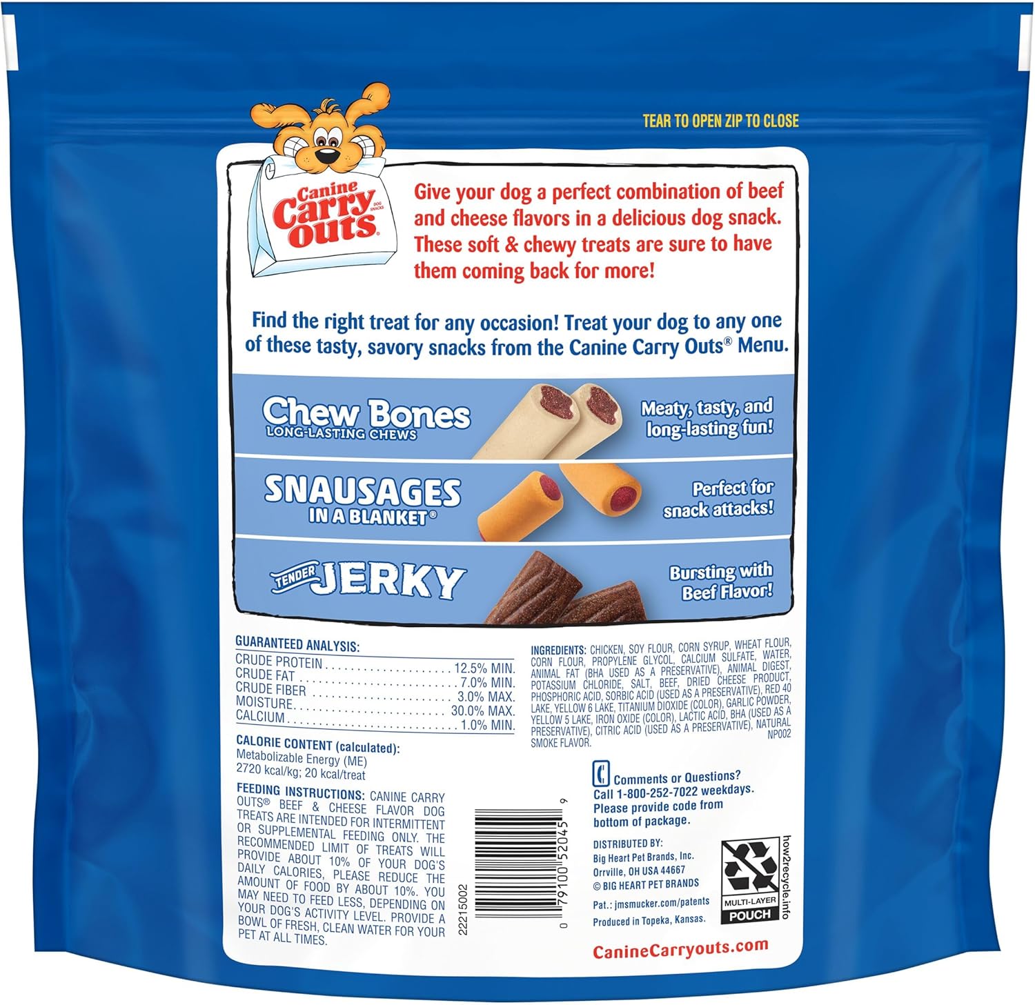 Canine Carry Outs Dog Treats, Beef & Cheese Flavor, 47 Ounce