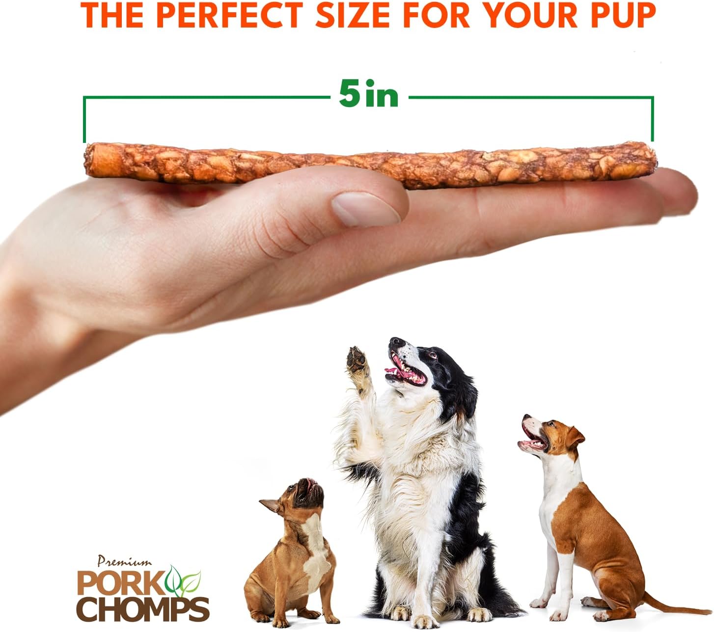 Pork Chomps Dog Chews, 5-inch Munchy Sticks, Assorted Flavors, 100 Count