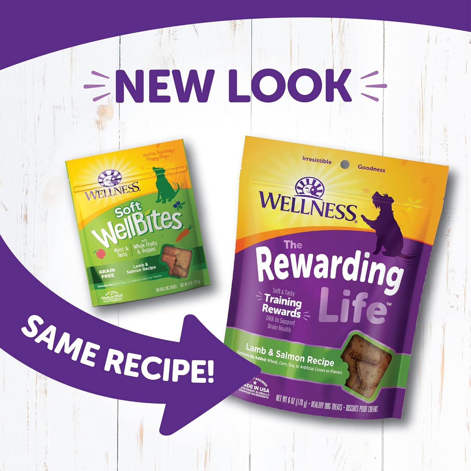 Wellness Rewarding Life Dog Treats, Natural, Training Treat, Grain Free, Soft Lamb & Salmon (6 Ounce bag)