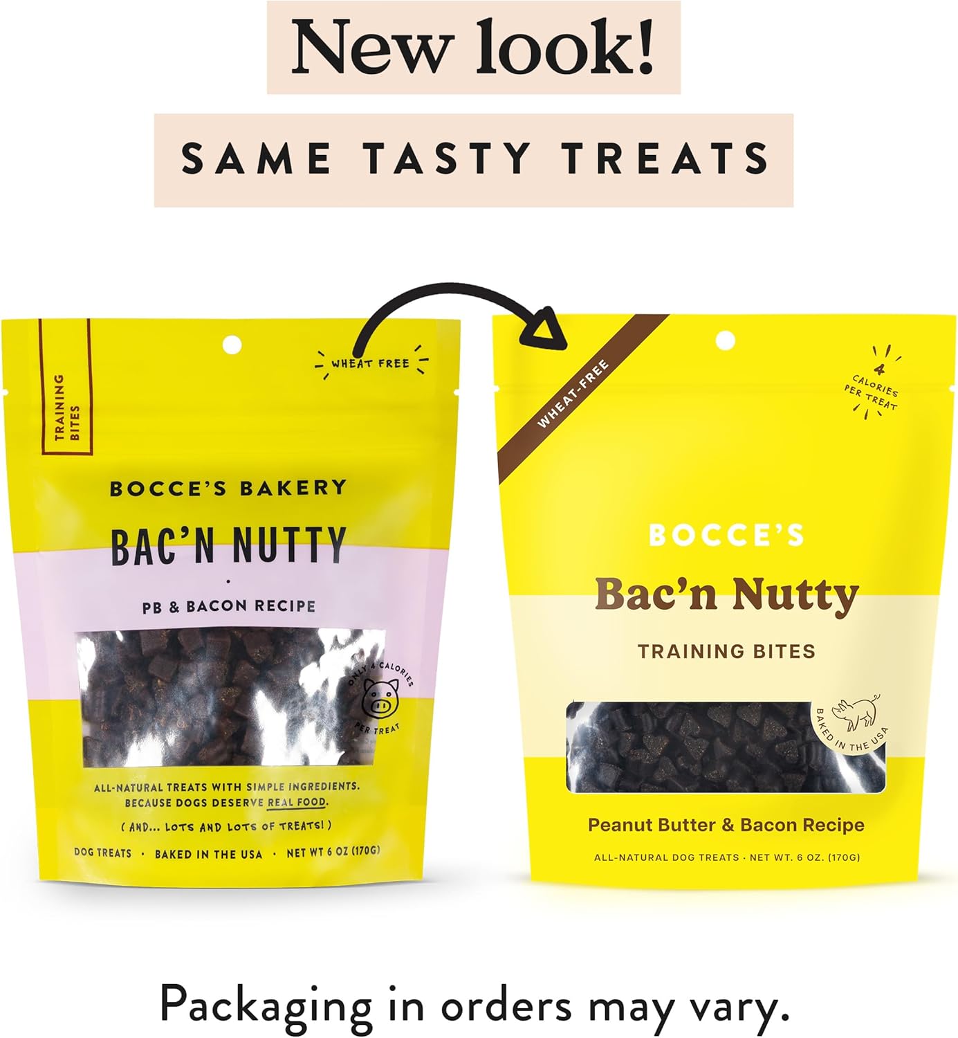 Bocce’s Bakery Bac’N Nutty Training Treats for Dogs, Wheat-Free Dog Treats, Made with Real Ingredients, Baked in The USA, All-Natural & Low Calorie Training Bites, PB & Bacon Recipe, 6 oz