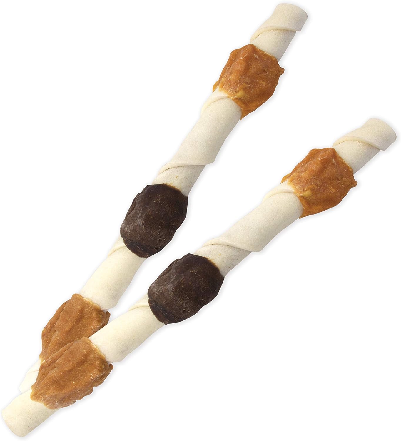 Cadet Gourmet X-Large Triple-Flavored Beef Hide Shish Kabob Dog Treats – Healthy & Natural Chicken, Liver, and Sweet Potato Dog Treats for Dogs Over 30 Lbs., 10 in. (15 Count)