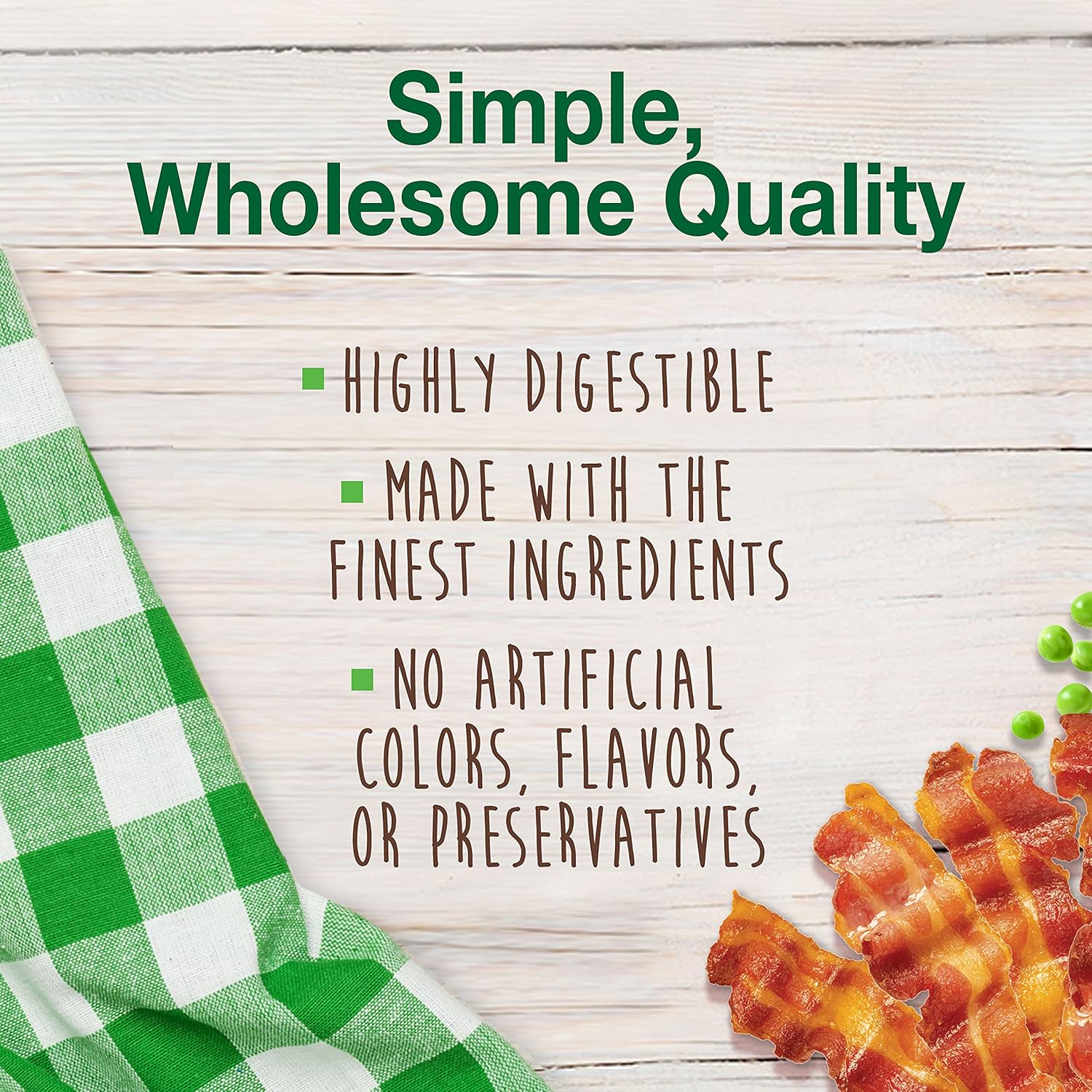 Nylabone Healthy Edibles Natural Dog Chews Long Lasting Bacon Flavor Treats for Dogs, X-Small/Petite (8 Count)