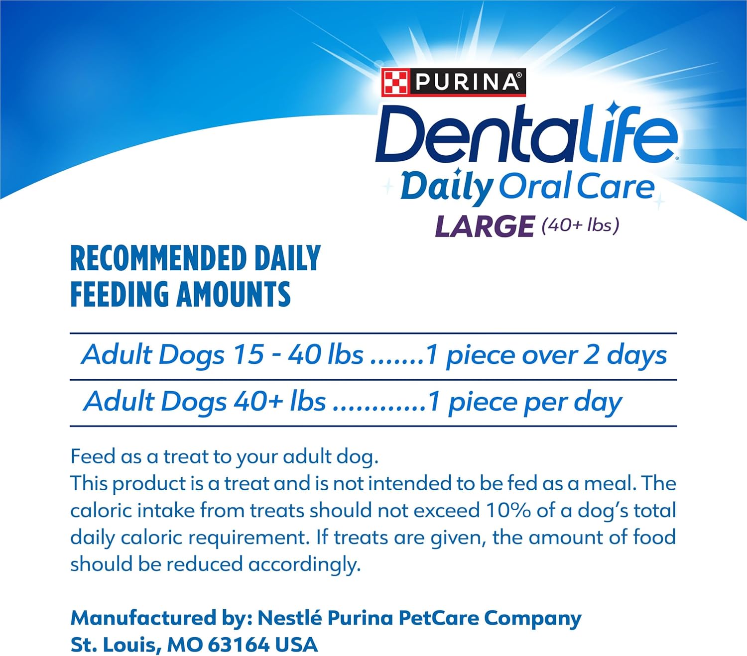 Purina DentaLife Made in USA Facilities Large Dog Dental Chews, Daily – 18 ct. Pouch