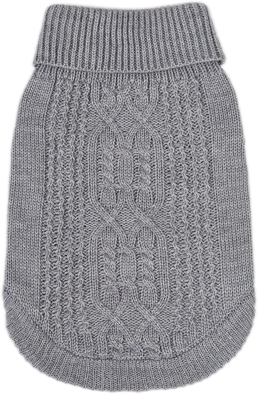 Cat Sweater Keep Your Pets Cozy, 16 Color Turtleneck Knitted Sleeveless Dog Sweater, Winter Outfits for Cats & Small Dogs During Cold Seasons (Medium, Grey)