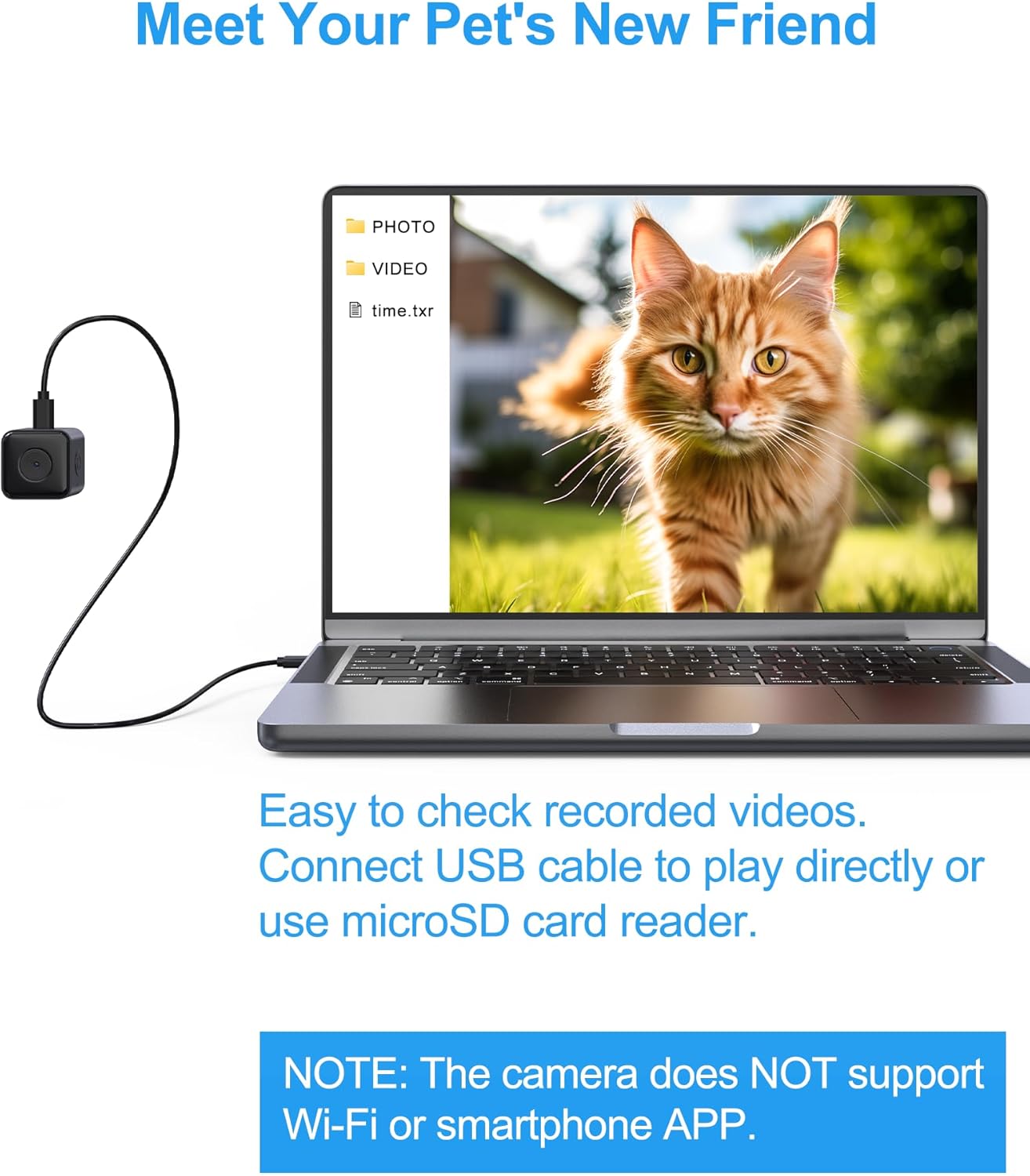Cat Camera Collar,No APP, No WiFi, Cordless Cat Collar Camera for Video Recording, XS-Size Collar for Cats/Small Dogs,Pet Collar Camera Outdoor,Dog Collar Camera(NO SD Card Included) (XS)