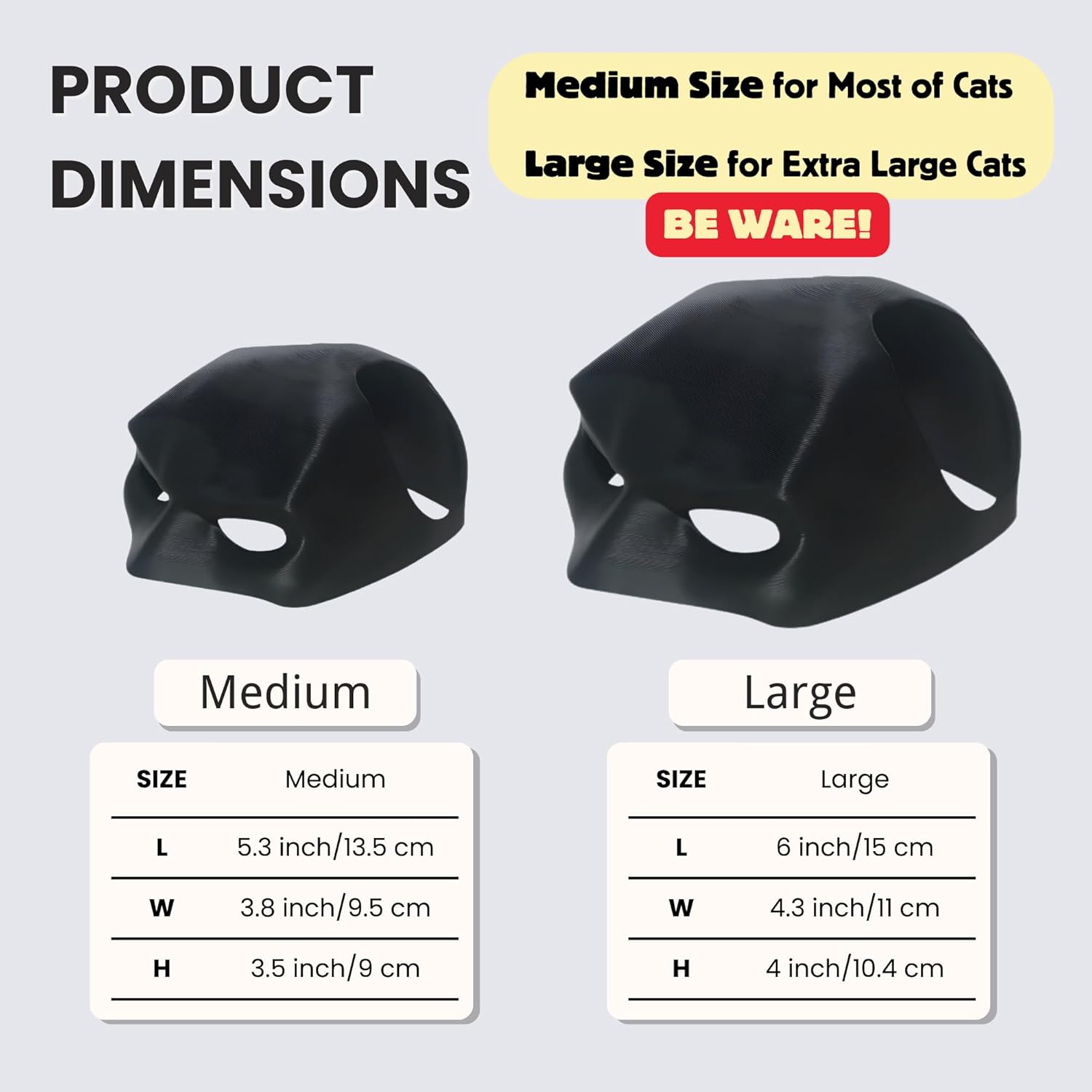 Cat Bat Mask Halloween Costumes Accessories for Cats, Bat Cat Cosplay Apparel (Medium)