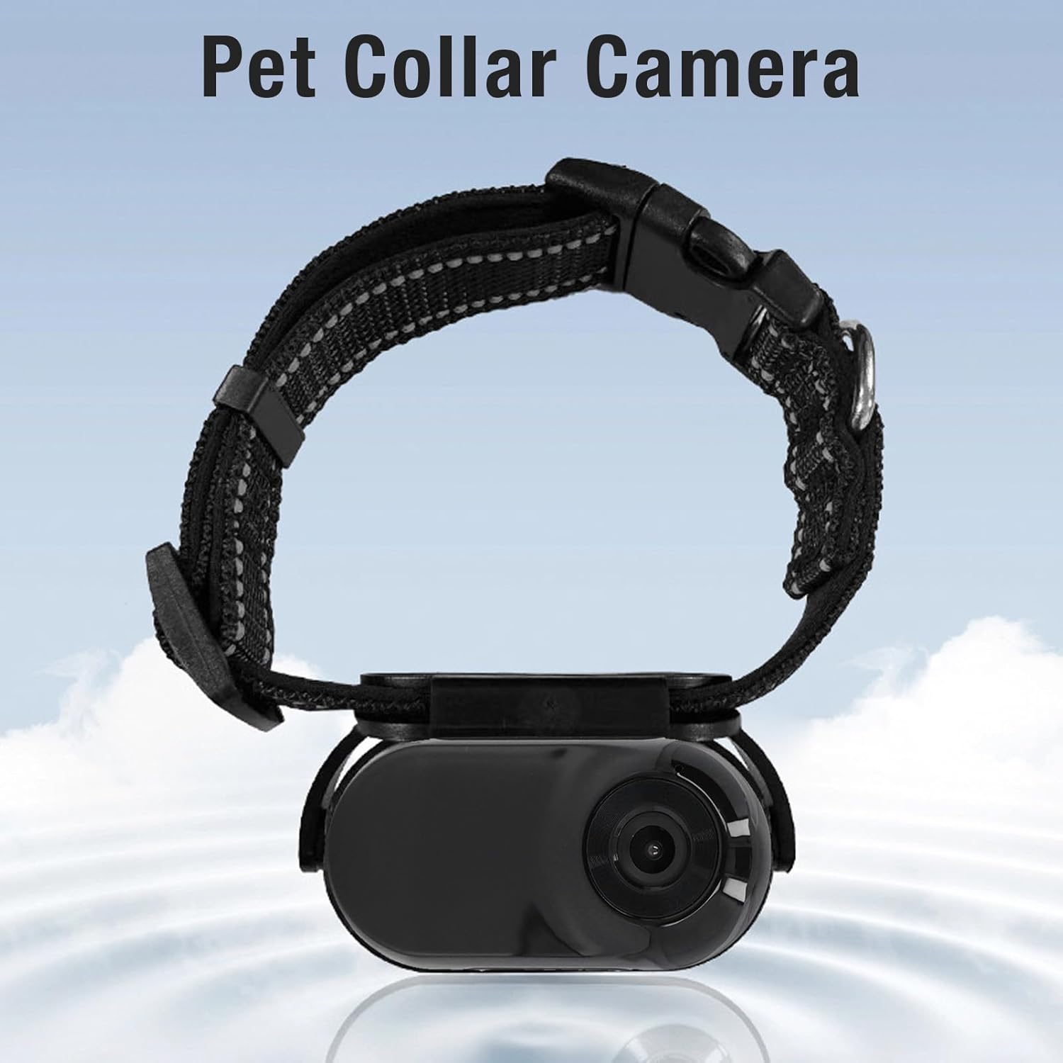Jiawu Cat Collar Camera, HD 1080P Pet Camera Collar, 120° Wide Angle Dog Collar, Mini Sport Action Camera, Portable Camera for Cats, Dogs, Outdoor, Inoor (Black)