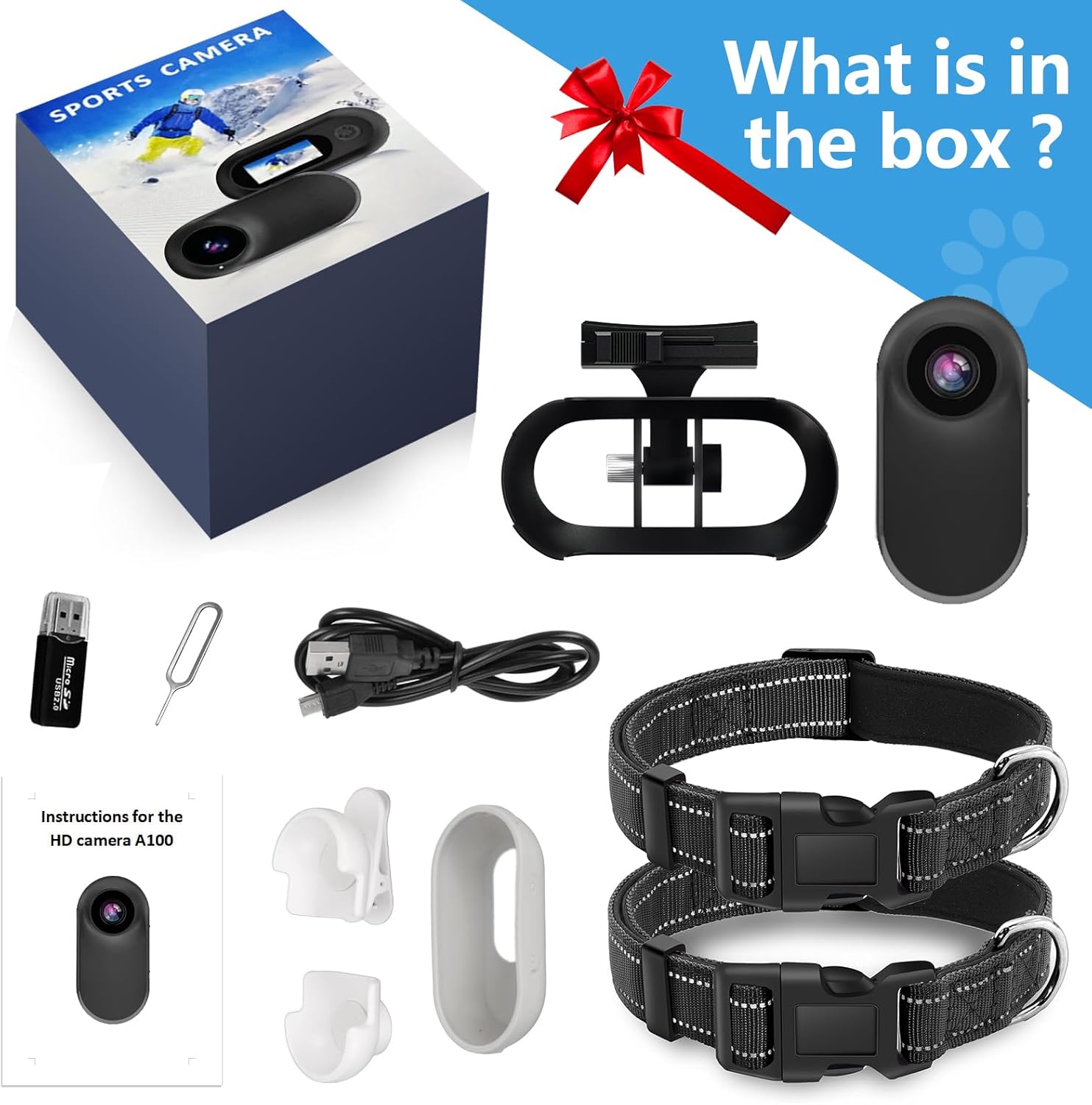 HD 1080P Cat Camera Collar with Video Record Wireless Mini Sport Cam,Small Action Cameras,Body Camera for Pet Supplies/Stuff,Outdoor/Inoor Birthday Gift No WiFi, t-ydxj-0618