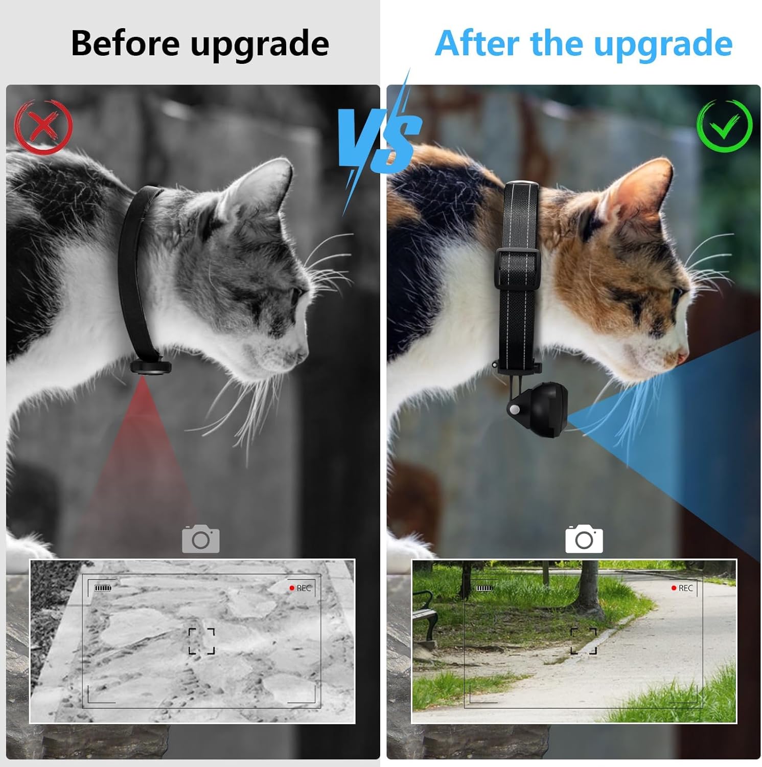 HD 1080P Cat Camera Collar with Video Record Wireless Mini Sport Cam,Small Action Cameras,Body Camera for Pet Supplies/Stuff,Outdoor/Inoor Birthday Gift No WiFi, t-ydxj-0618