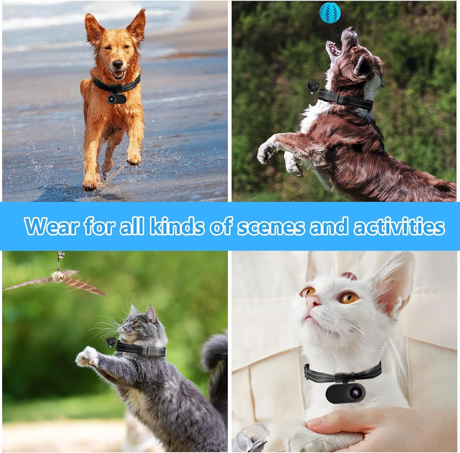 HD 1080P Cat Camera Collar with Video Record Wireless Mini Sport Cam,Small Action Cameras,Body Camera for Pet Supplies/Stuff,Outdoor/Inoor Birthday Gift No WiFi, t-ydxj-0618