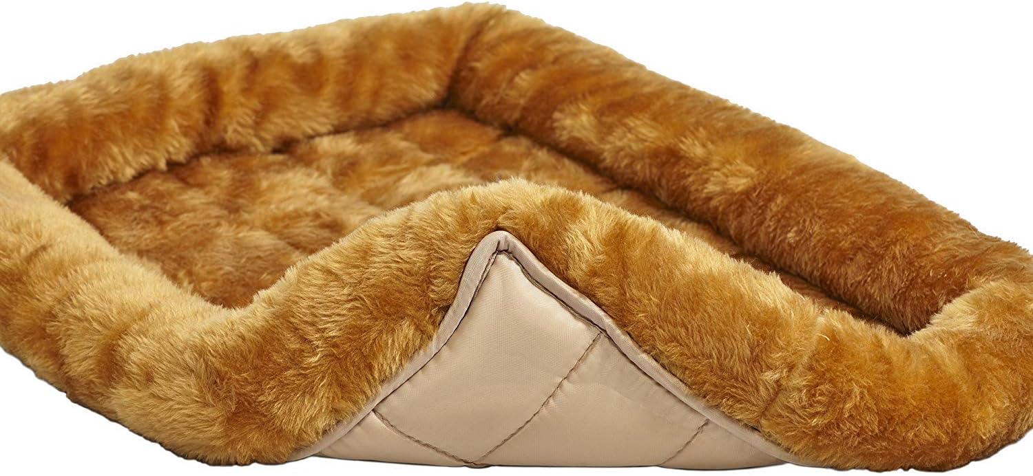 MidWest Homes for Pets Cinnamon 18-Inch Pet Bed w/ Comfortable Bolster | Ideal for Small Breeds & Fits an 18-Inch Crate | Easy Maintenance Machine Wash & Dry