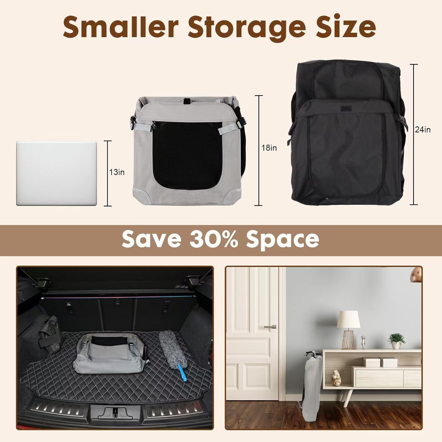 Extra Large Cat Carrier for 2 Cats, Portable Soft Sided Large Pet Carrier for Traveling, Indoor and Outdoor Uses, 24″×16″×16″