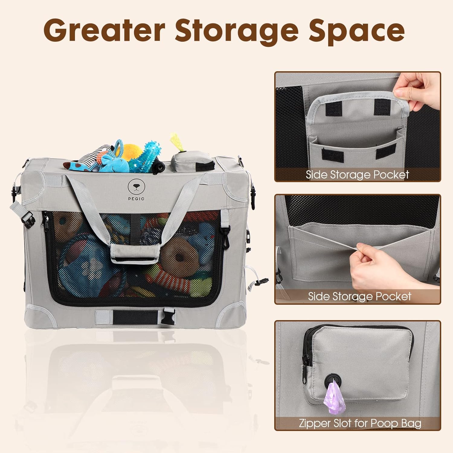 Extra Large Cat Carrier for 2 Cats, Portable Soft Sided Large Pet Carrier for Traveling, Indoor and Outdoor Uses, 24″×16″×16″