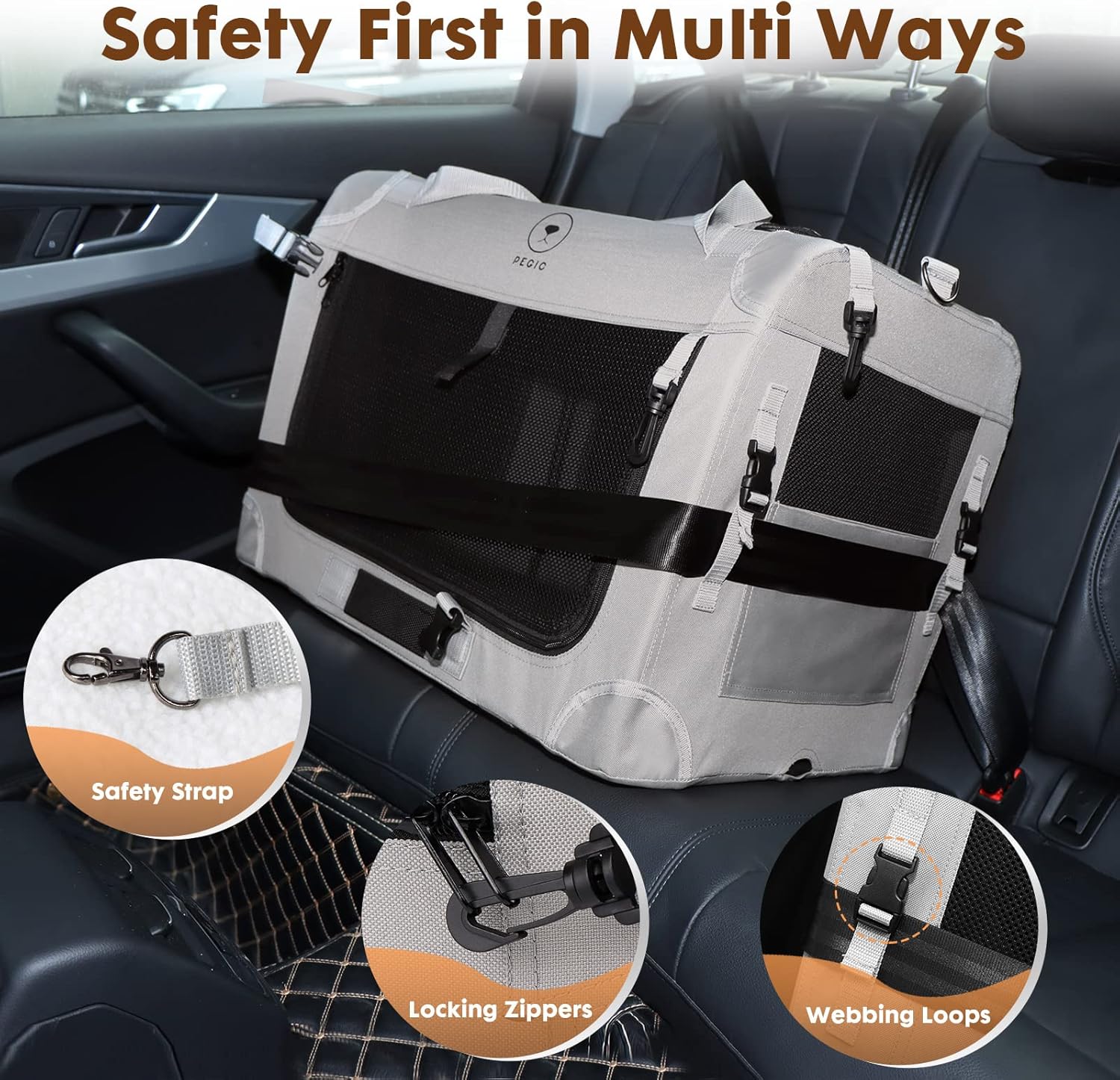Extra Large Cat Carrier for 2 Cats, Portable Soft Sided Large Pet Carrier for Traveling, Indoor and Outdoor Uses, 24″×16″×16″