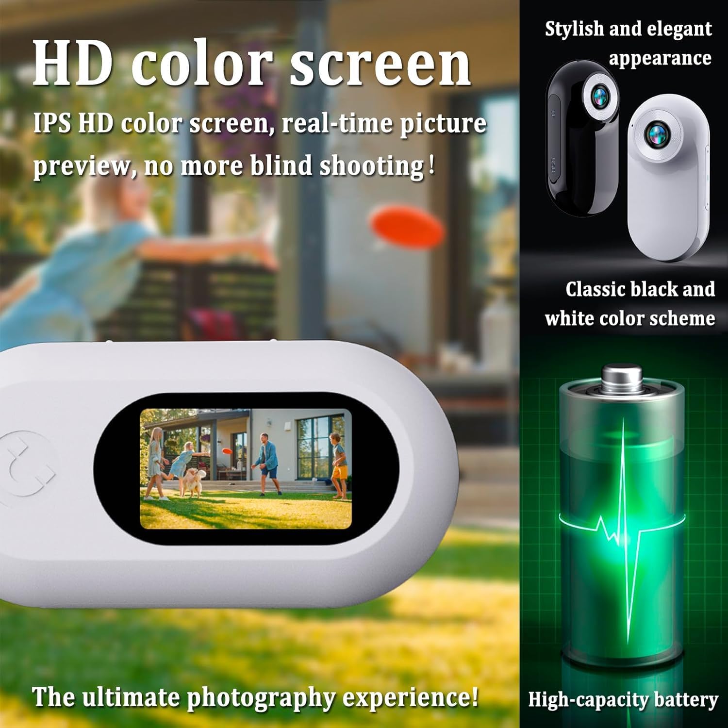 Catcam Pro, Cat Cam Pro, Cat Camera Collar with Phone App, for Cats & Dogs, Waterproof 1080p Wireless Mini Sport Cam, Wearable Collar Dog Pet Cam (White-32G)