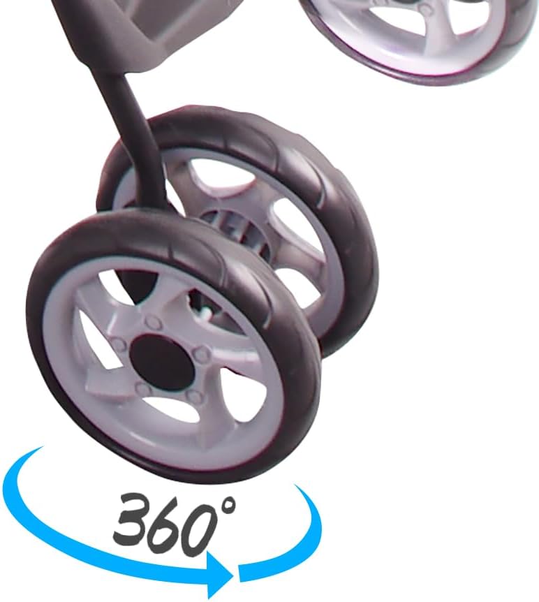 Full-Window Pet Stroller with Lock 4 Wheels for Cats & Dogs, with Storage Basket,Cup Holder, Travel Puppy/Cats Stroller.