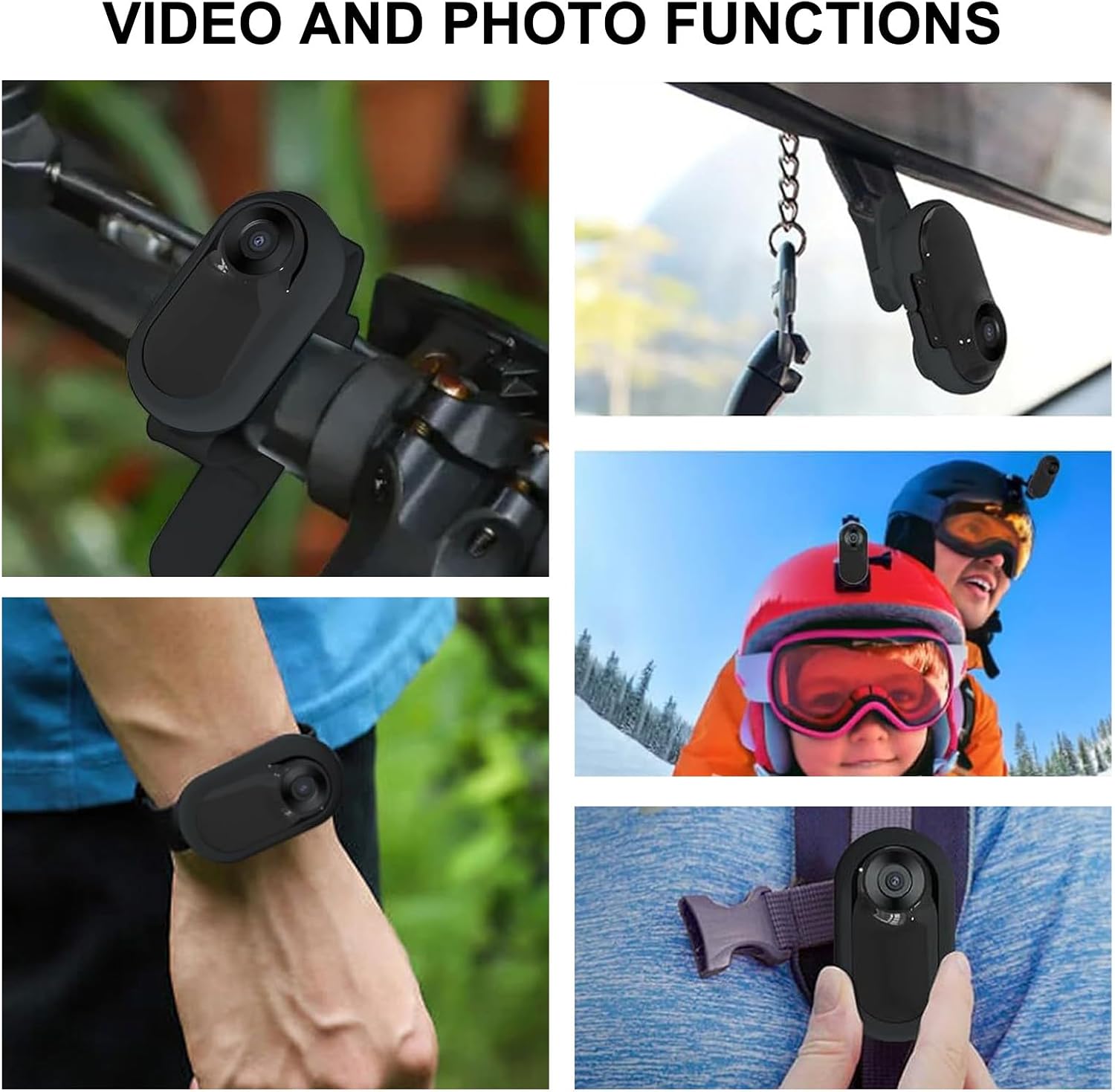 Cat Collar Camera, 170° Wide Angle Pet Sport Action Camera with 0.96 Inch LCD Screen, Mini Action Camera Puppy Camera for Video Records, Body Cam Indoor/Outdoor for Cats Dogs