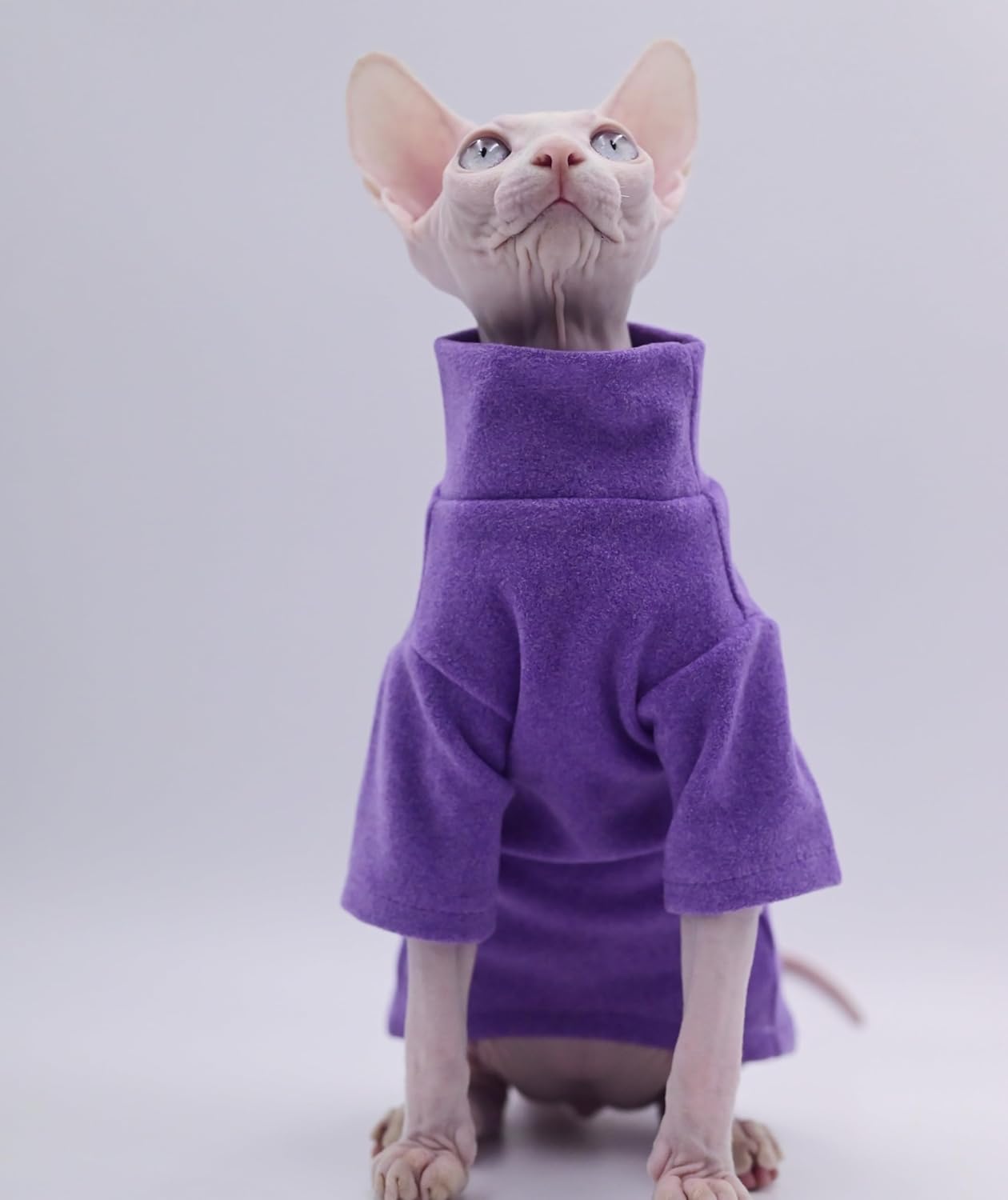 DUOMASUMI Sphynx Cat Clothes Self-Heating Warm Thermal Underwear for Hairless Cats, Kittens and Small Dogs (Black-L)