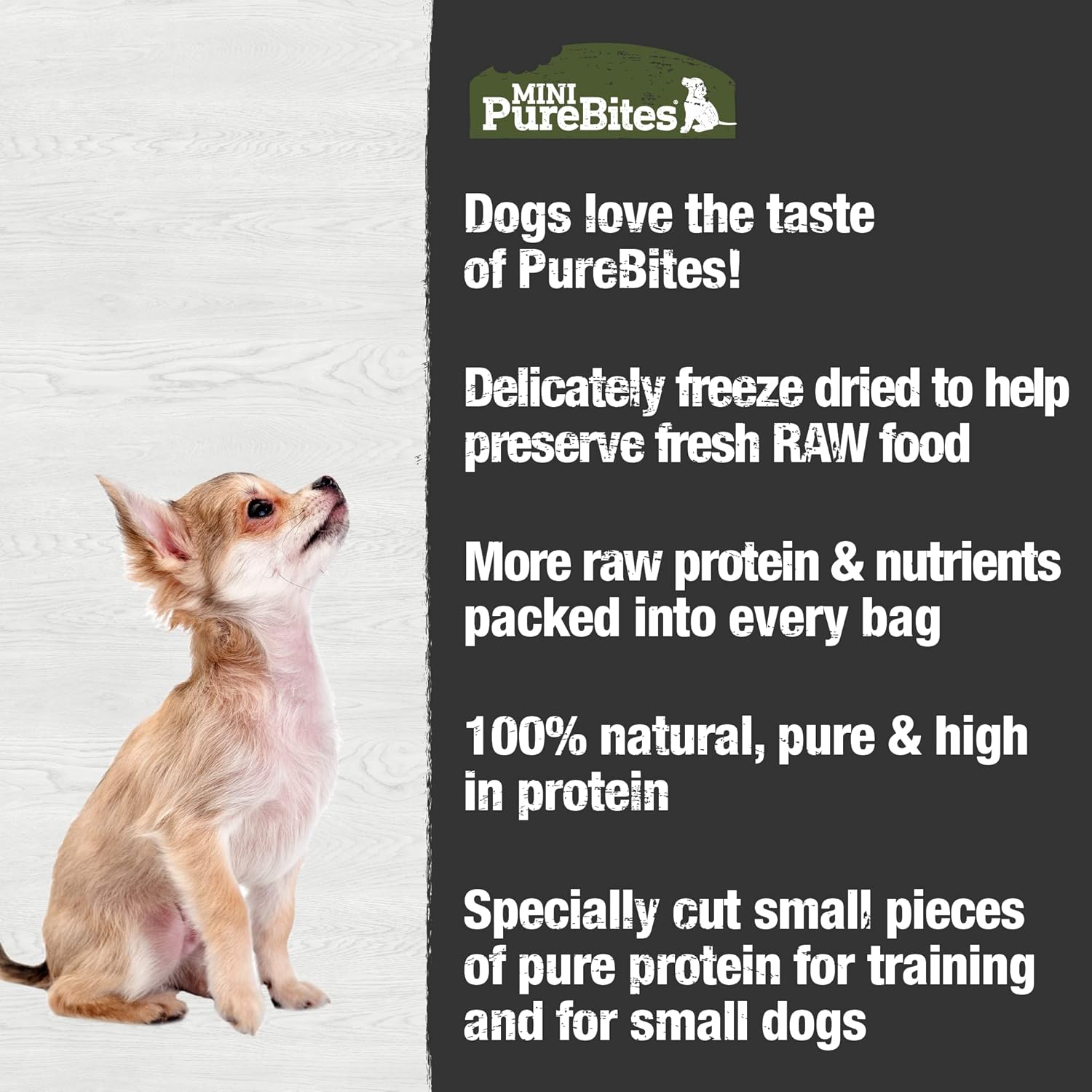 PureBites Mini Freeze Dried Beef Dog Treats | Only 1 Ingredient | 85g