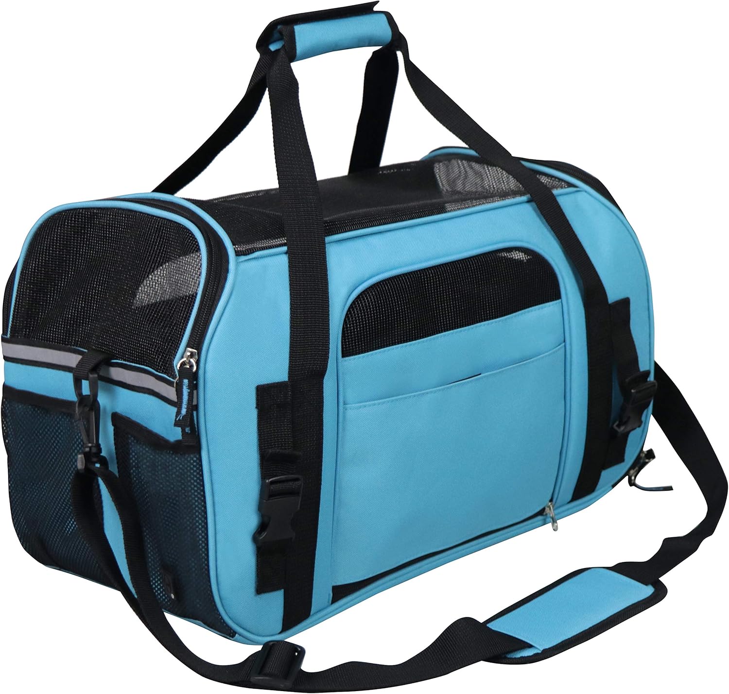 EliteField Soft Sided Pet Carrier (3 Year Warranty, Airline Approved), Multiple Sizes and Colors Available (Medium: 17″ L x 9″ W x 12″ H, Sky Blue)