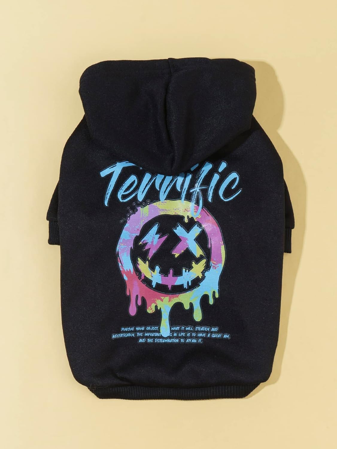 QWINEE Dog Hoodie Dog Shirt Sweatshirt Stylish Dog Clothes for Cat Kitten Puppy Small Medium Large Dogs Black Medium