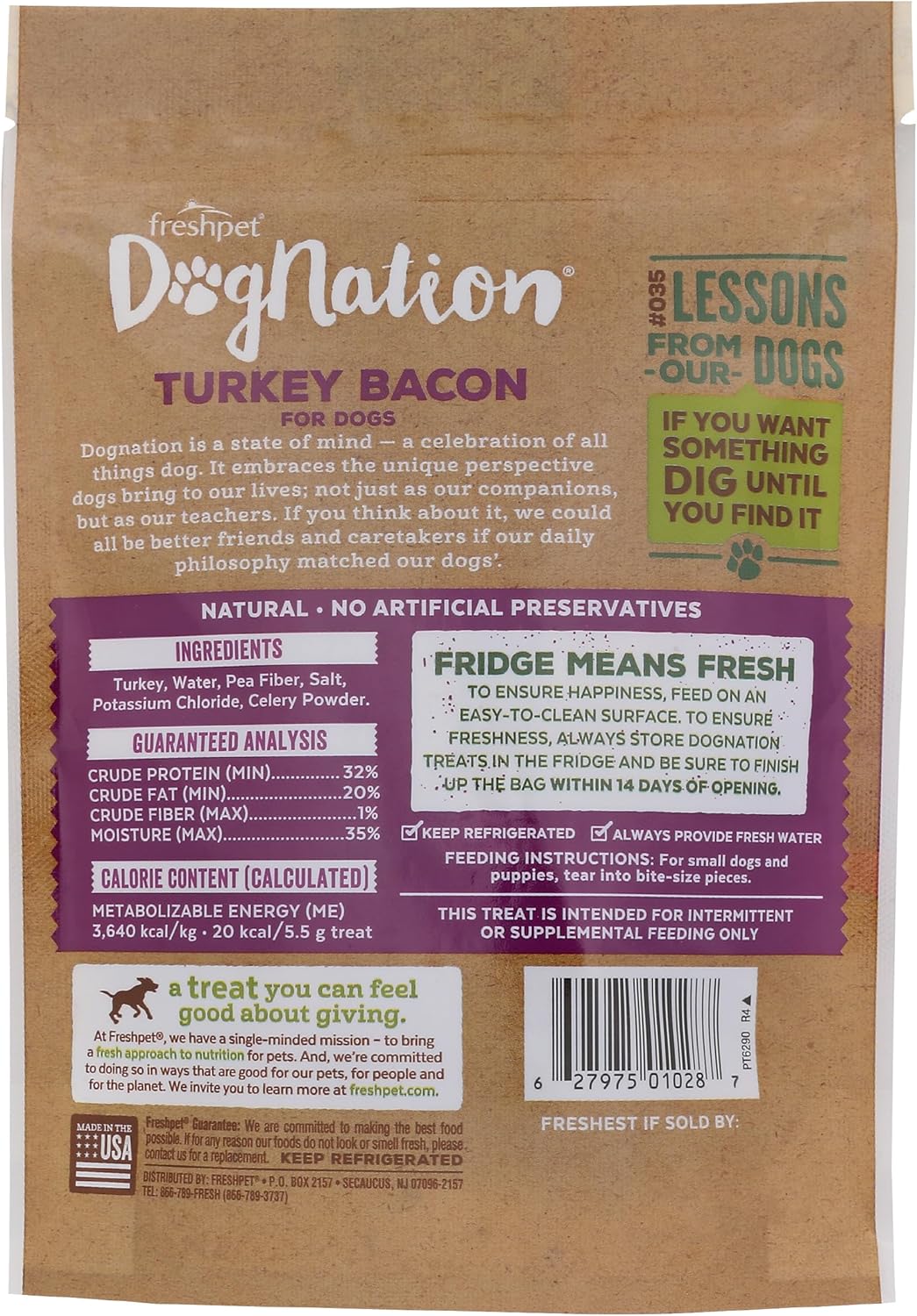 Deli Fresh Pet Food 518030 Dogs Nation Turkey/Bacon Treats For Pets, 3-Ounce