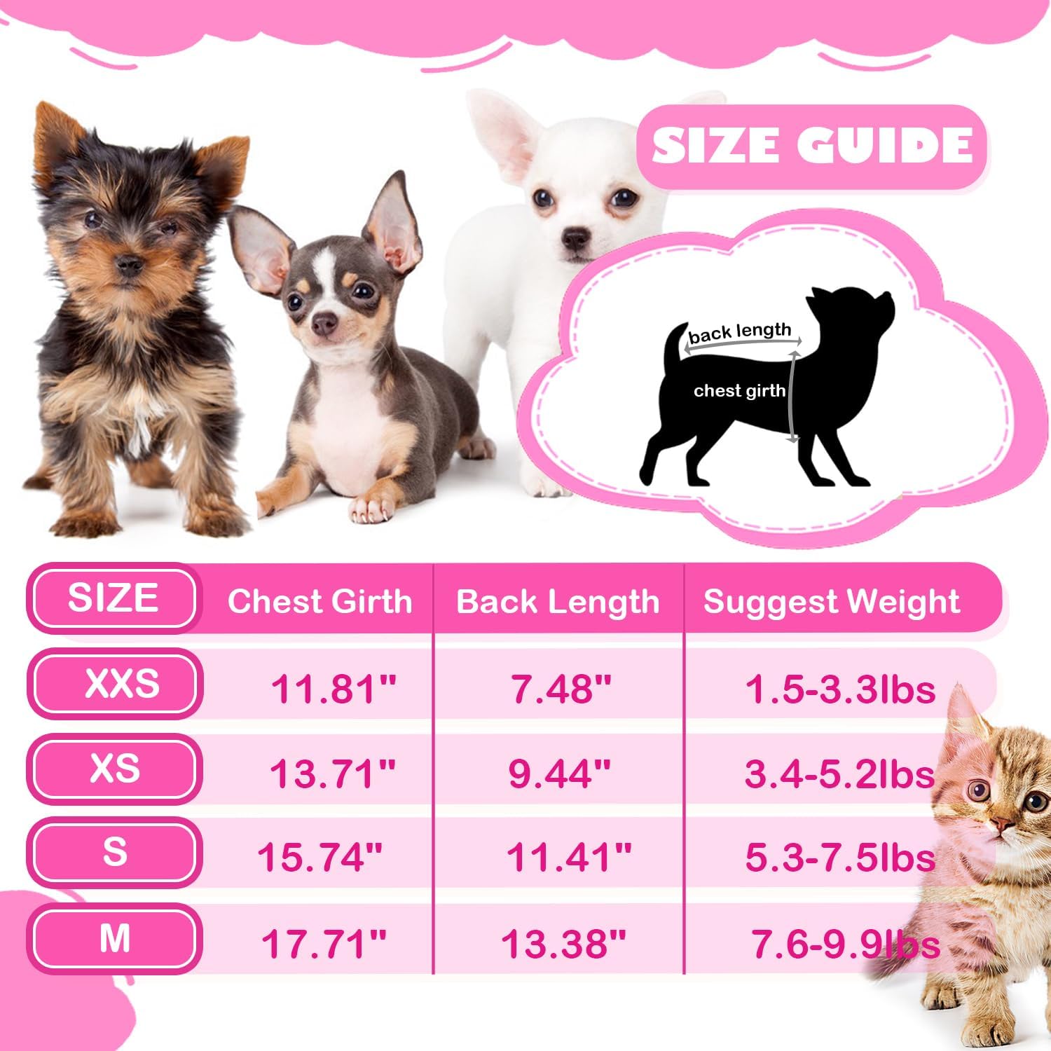 2 Pieces Dog Dress Cute Princess Love Pattern Spring Summer Pet Puppy Clothes for Small Dogs Cats Outfits (Rose,Purple, XXS)