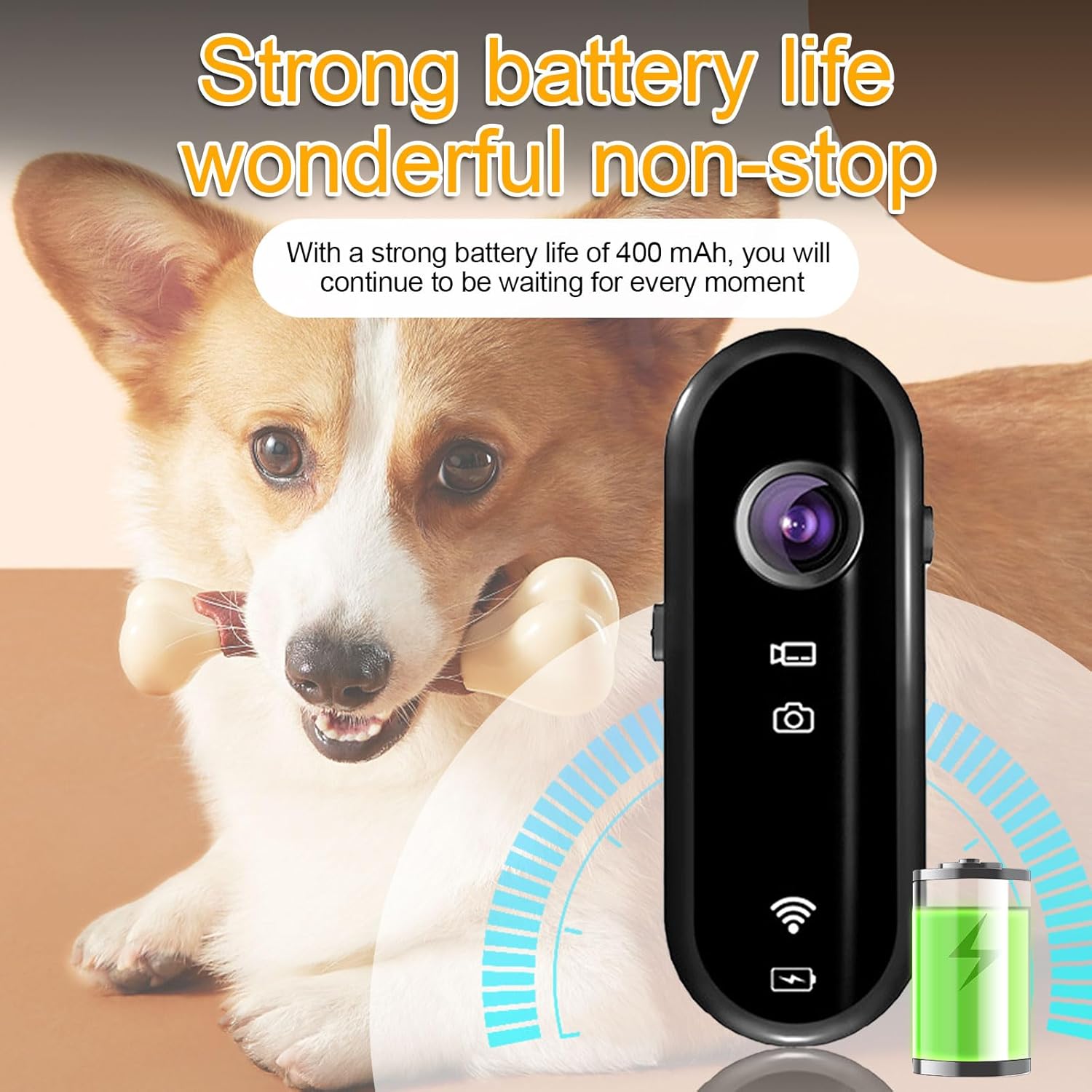 Dog Collar Camera, HD 1080P Pet Collar Camera with Phone App, 360° Rotating Cat Collar Camera with 32GB SD, Mini Action Camera for Video Records Pets Dogs Cats Indoor Outdoor Present White