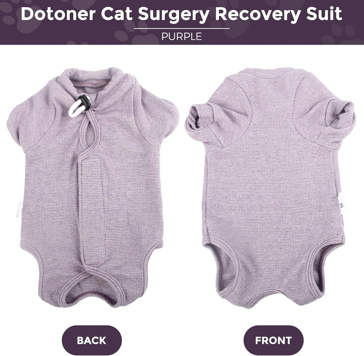 Dotoner Cat Surgery Recovery Suit for Female Male Anti-Licking Pet Surgical Pajamas Long Sleeve Prevent Shedding Cat Spay Recovery Suit&E Collar Alternative Bodysuit for Cats