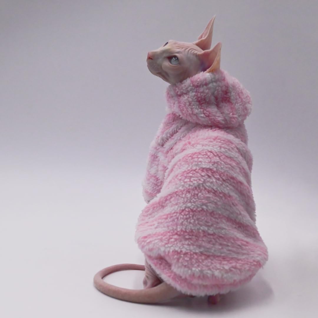 Hairless Cat Clothes Warm Thickness Soft Winter Cat Apparel for Sphynx Cats, Devon Rex Cats, Cornish and Small Cats (Large)