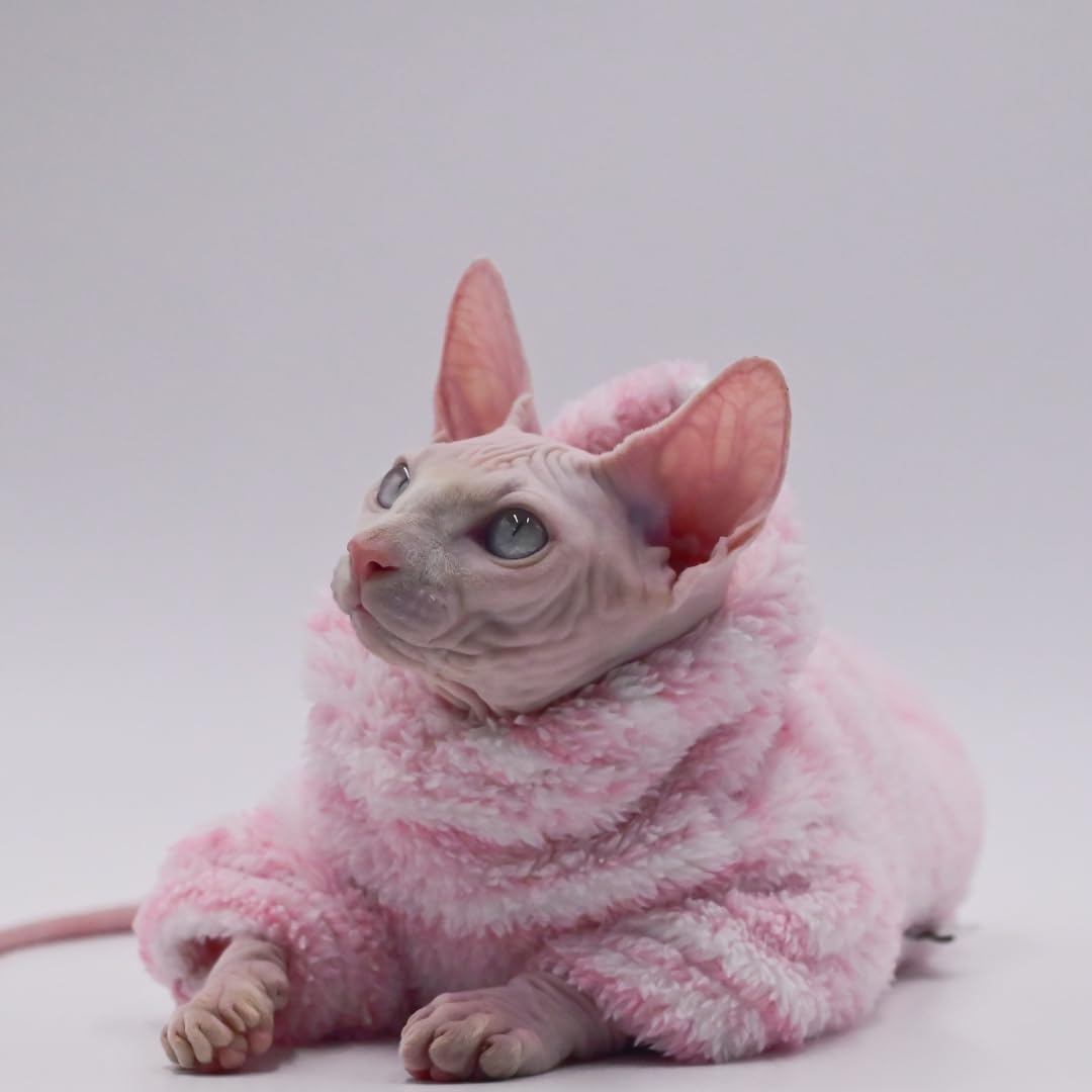 Hairless Cat Clothes Warm Thickness Soft Winter Cat Apparel for Sphynx Cats, Devon Rex Cats, Cornish and Small Cats (Large)