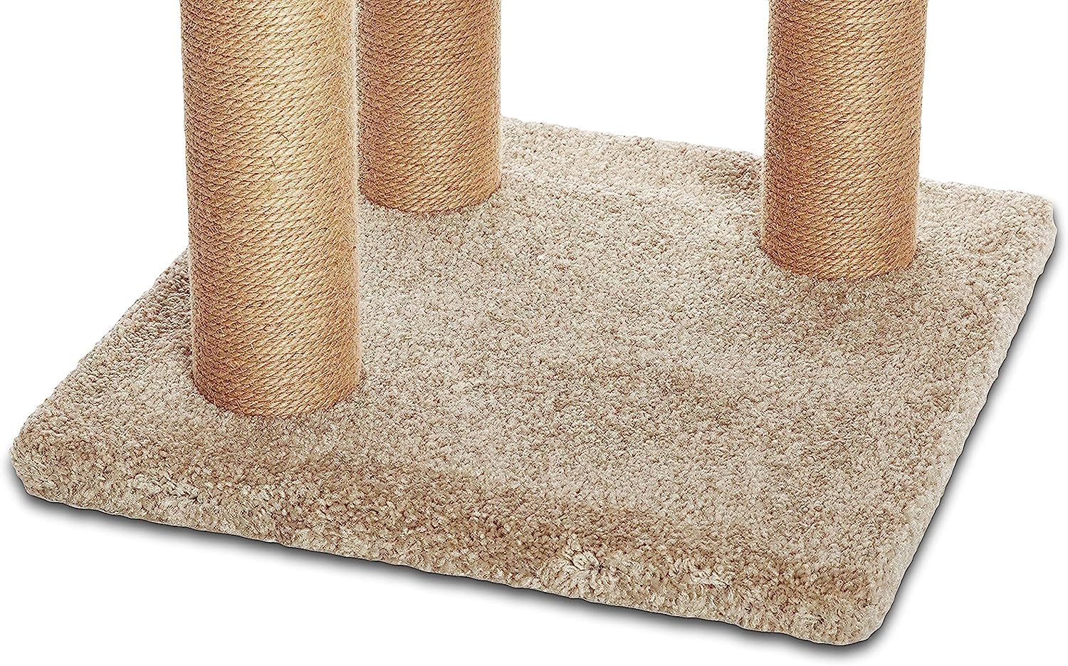 Amazon Basics – Cat Tree Indoor Climbing Activity Tower with Scratching Posts, multi-level, Large, 17.7″ x 45.9″, Beige