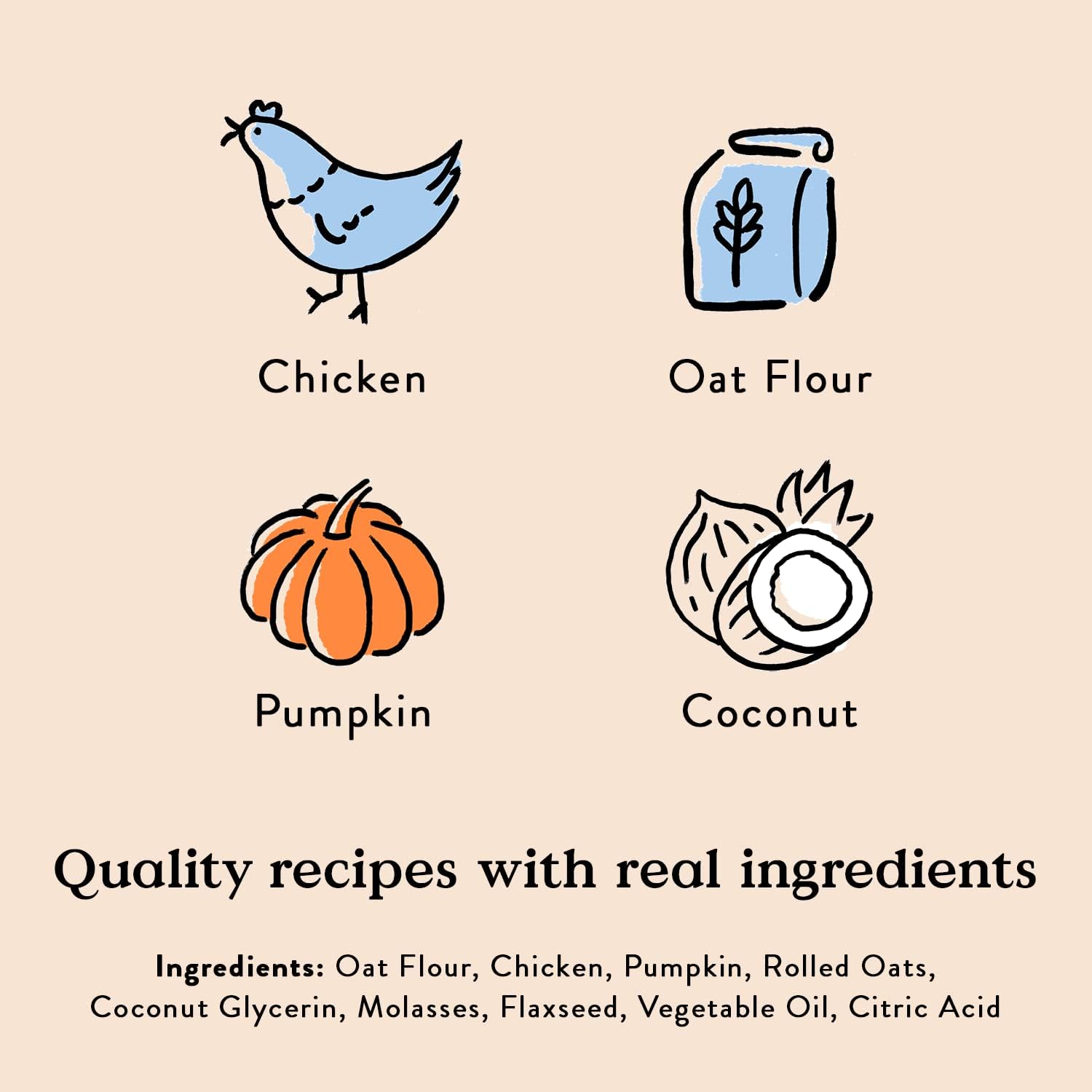 Bocce’s Bakery Oven Baked Sunday Roast Treats for Dogs, Wheat-Free Everyday Dog Treats, Made with Real Ingredients, Baked in The USA, All-Natural Soft & Chewy Cookies, Chicken & Pumpkin Recipe, 6 oz