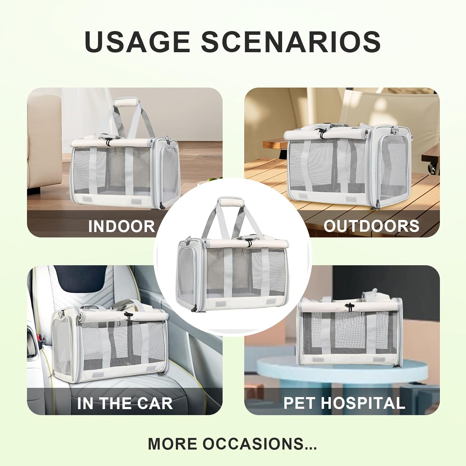Large Soft-Sided Cat Carrier for Animals up to 16 lbs: Collapsible, Ventilated Travel Carrier Suitable for Cats, Puppies, and Small Pets