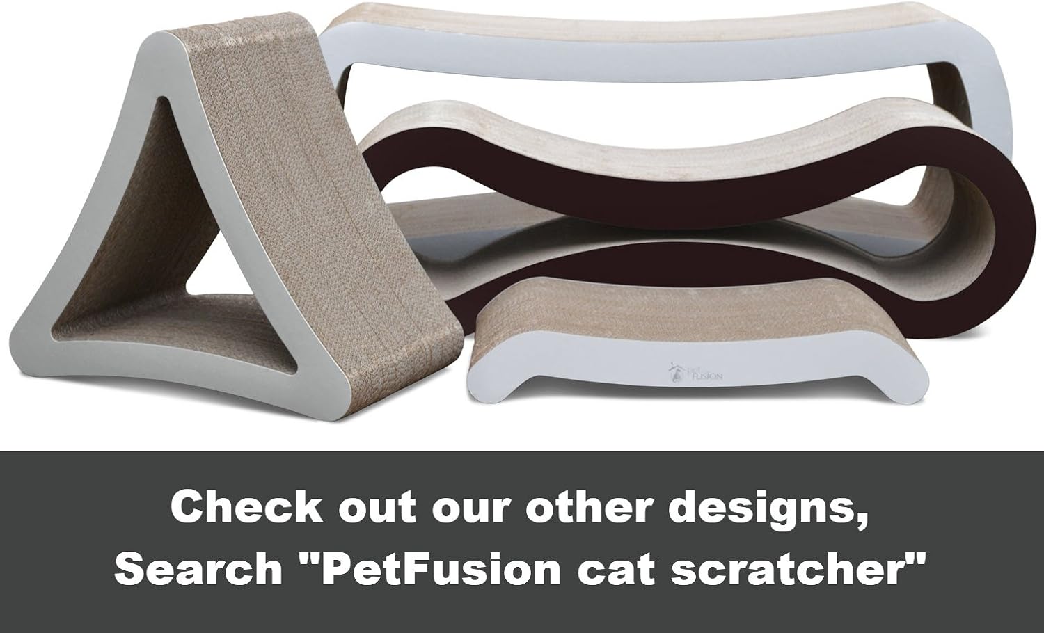 PetFusion Ultimate Cat Scratch Lounge, Cat Scratchers for Indoor Cats, Reversible & Durable, Made from Recycled Corrugated Cardboard, Walnut Brown