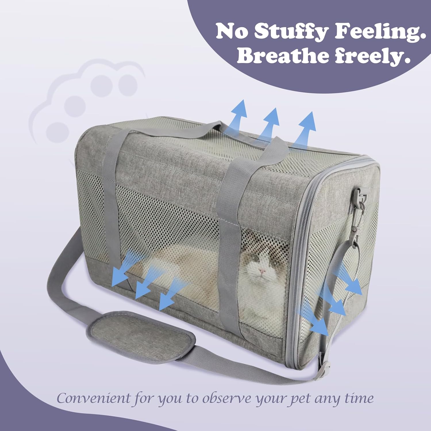 Prodigen Cat Carrier Dog Carriers for Small Dogs Soft Slided Airline Approved Collapsible Pet Travel Carrier, Small (16.3″ L x 11.8″ H x 12.4″ W)