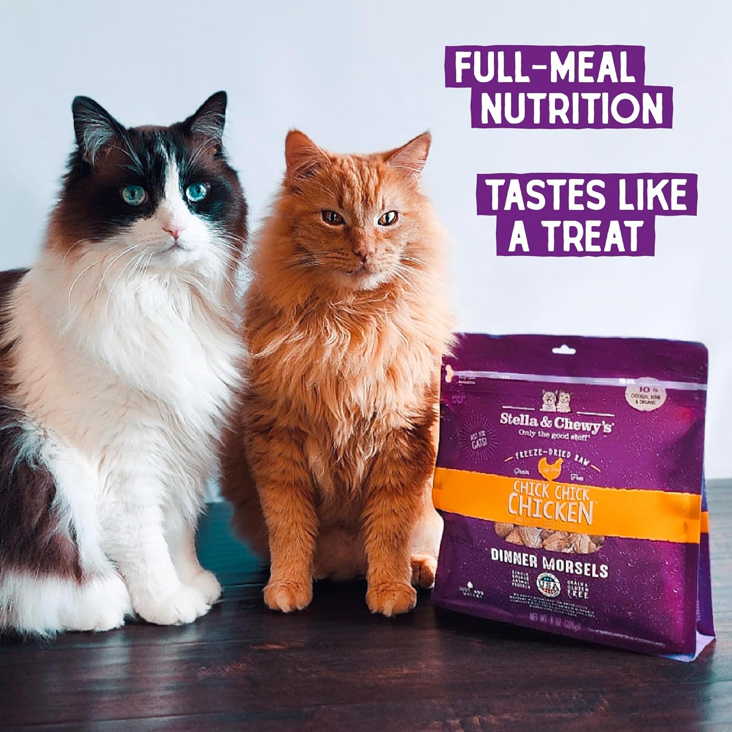 Stella & Chewy’s Freeze-Dried Raw Cat Dinner Morsels – Grain Free, Protein Rich Cat & Kitten Food – Chick Chick Chicken Recipe – 3.5 oz Bag