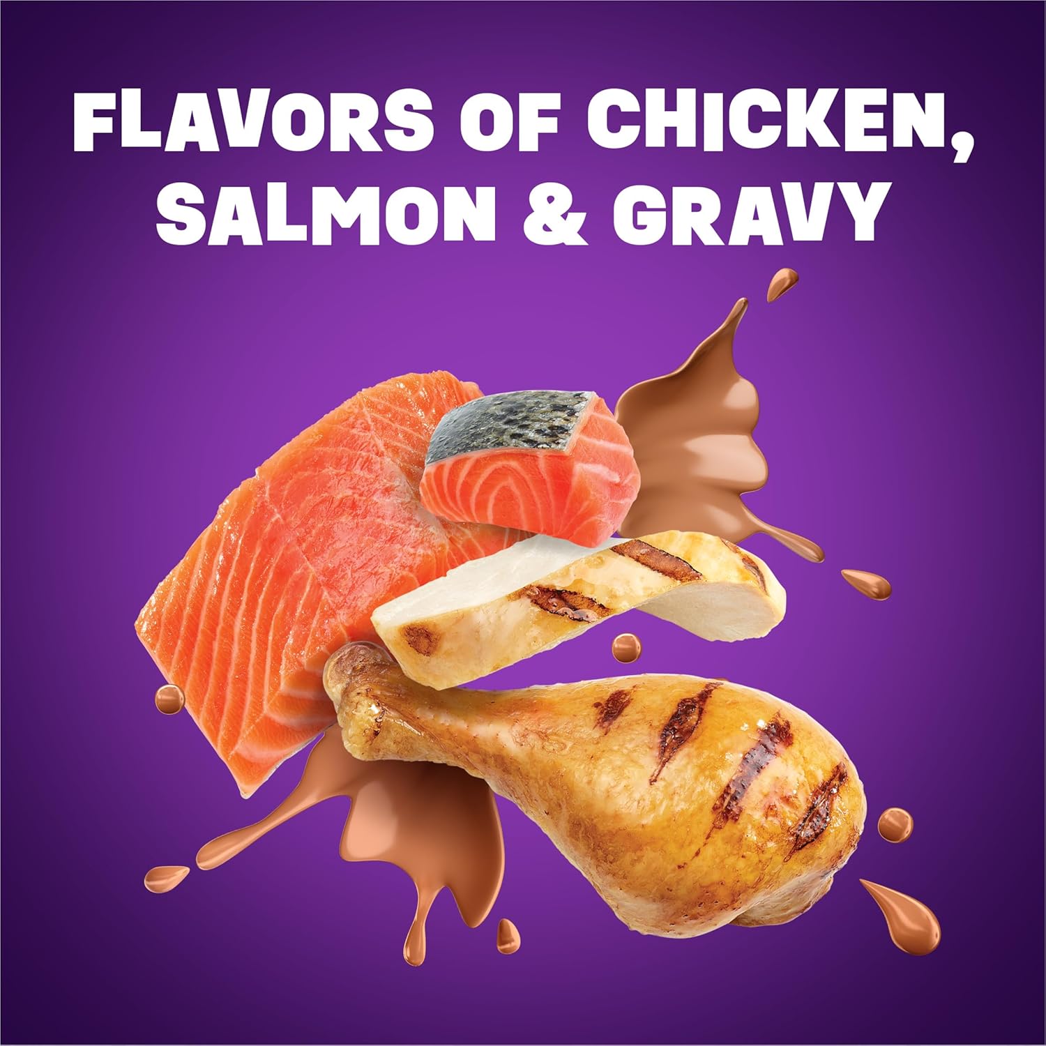 Purina Friskies Dry Cat Food Gravy Swirl’d With Flavors of Chicken, Salmon and Gravy – 3.15 lb. Bag