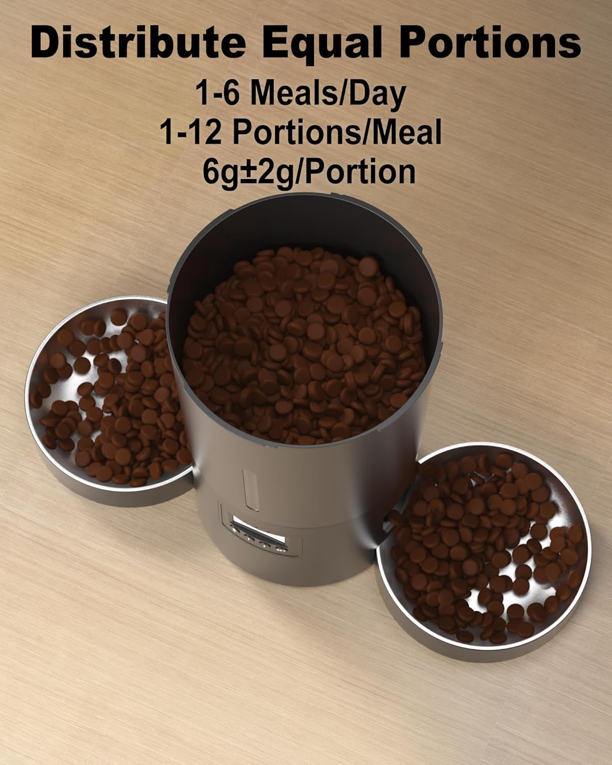 Dual Automatic Cat Feeder 2 Cats,6 Meals/Day,12 Portions/Meal,4.2L Dual Power Double Bowls Feeder,Dry Food Auto Pet Dispenser,10S Voice Record,Flexible Schedule Timer(White)