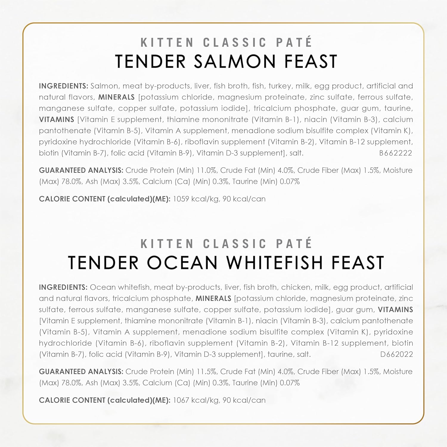 Purina Fancy Feast Tender Ocean Whitefish, Turkey, Chicken and Salmon Feasts Wet Kitten Food Variety Pack – (Pack of 24) 3 oz. Boxes
