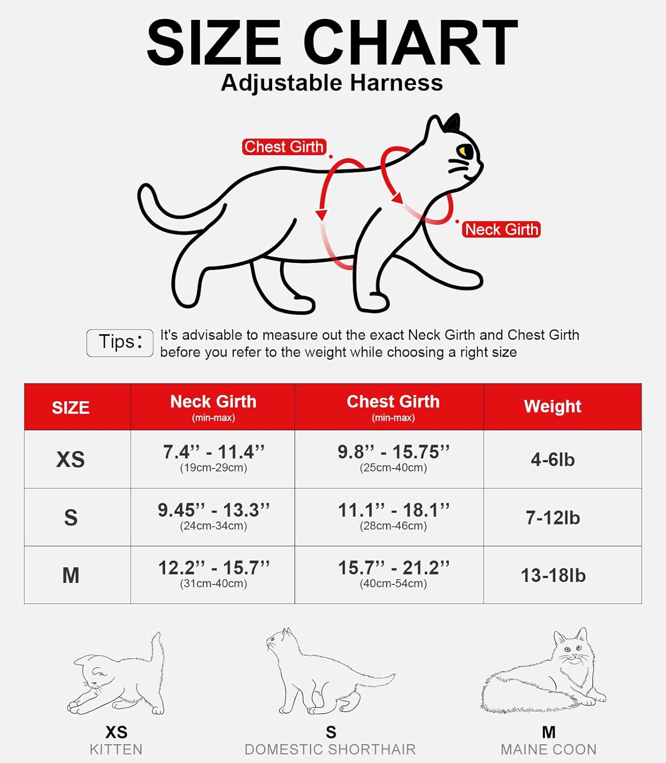 Cat Harness and Leash for Walking Escape Proof Soft Adjustable Cat Leash Breathable Comfortable Vest Easy to Wear Kitten Harness for Outdoor Travel Black S
