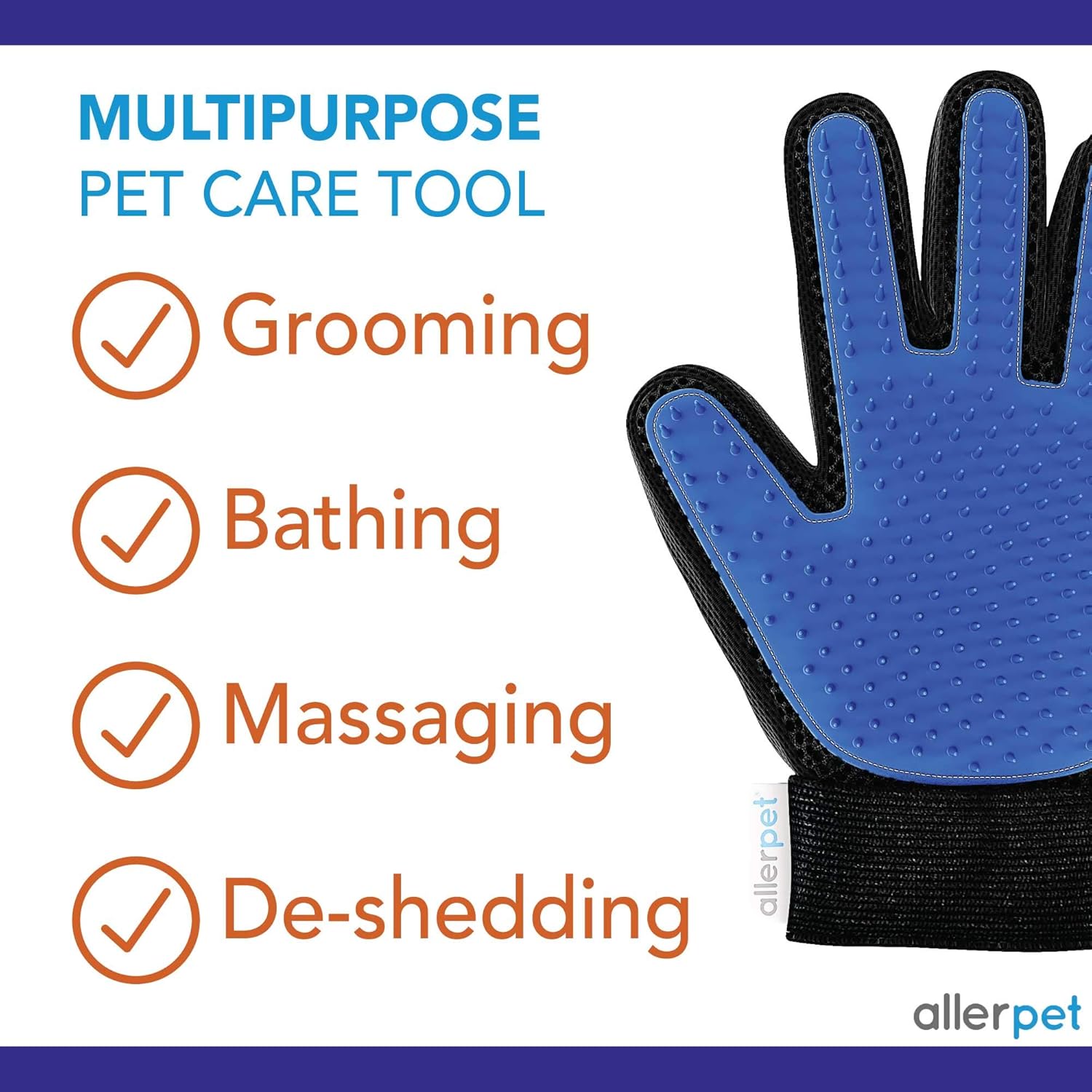 Allerpet Cat Dander Remover w/Free Pair of Grooming Gloves and Mitt – Effective Cat Dander Reduction, Anti Allergen Solution Made in USA – (12oz)